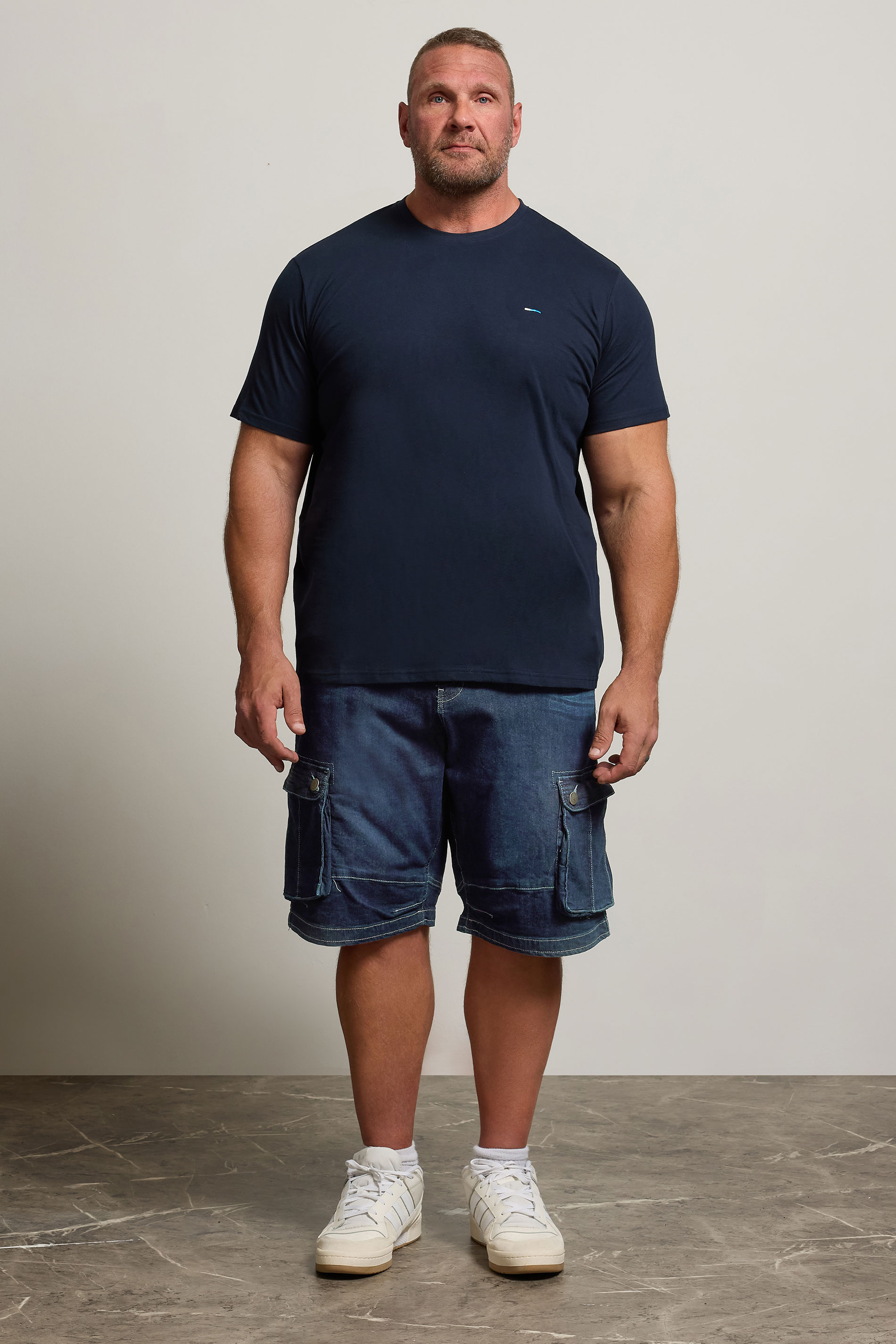 KAM Dark Blue Cargo Denim Shorts | BadRhino 1