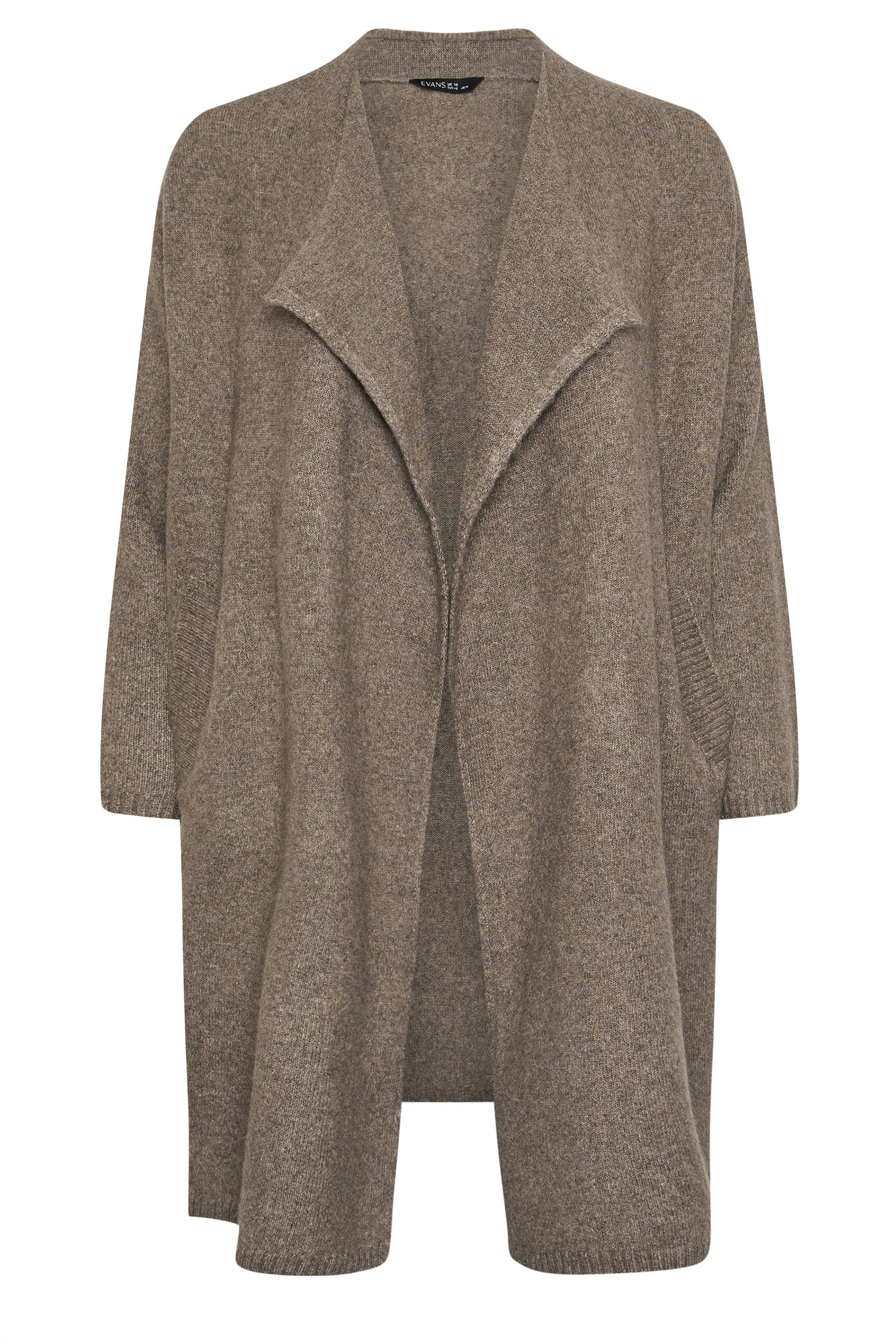 EVANS Curve Natural BrowPremium Waterfall Coatigan | Evans  5
