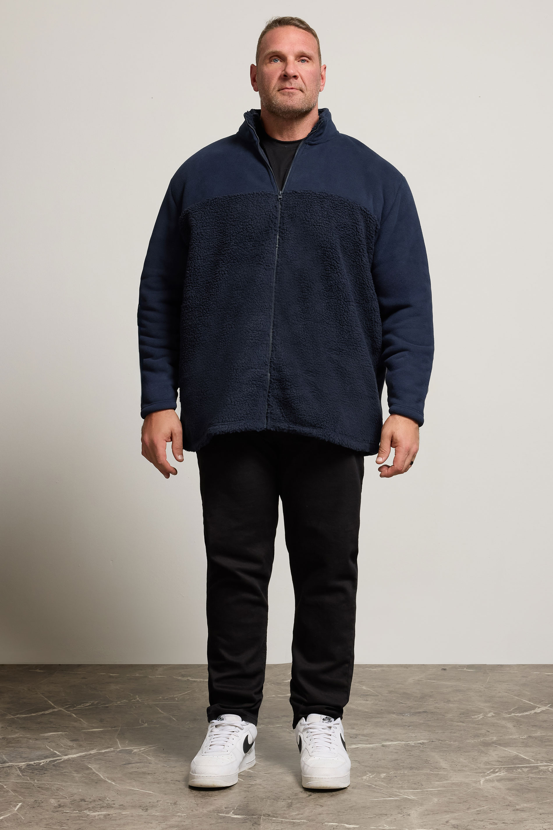 BadRhino Big & Tall Navy Blue Borg Fleece Jacket | BadRhino 1