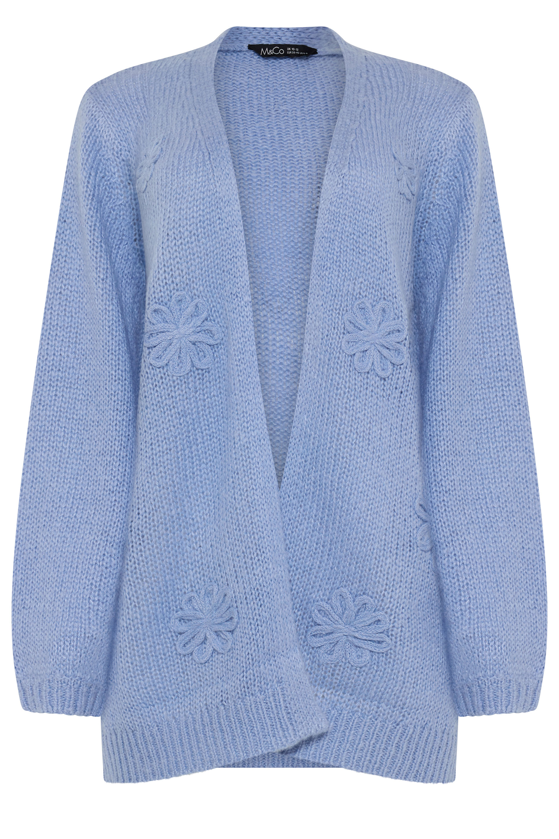 M&Co Blue Embroidered Flower Cardigan | M&Co 5