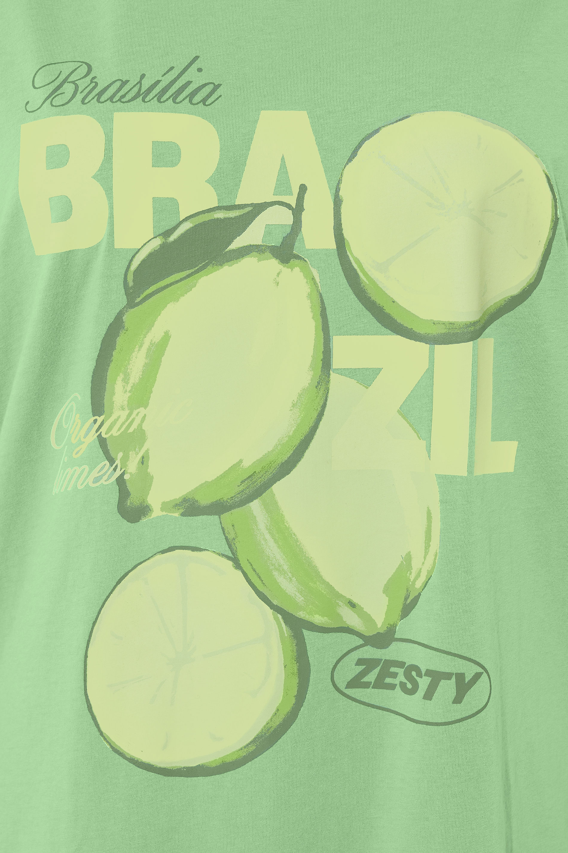 LIMITED COLLECTION Plus Size Green 'Brazil' Lime Longline T-Shirt | Yours Clothing 5