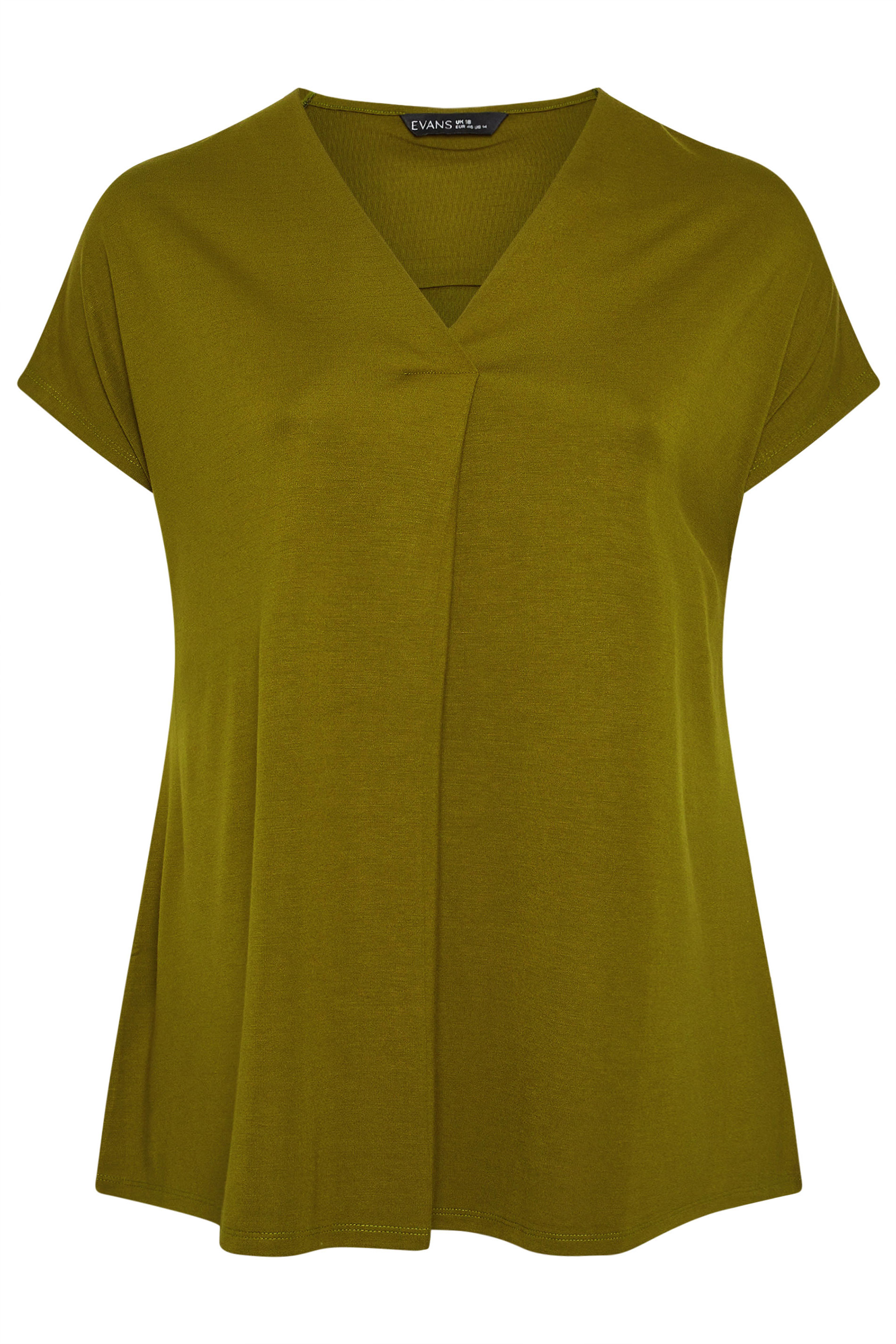 EVANS Curve Green Premium Jersey Pleat Swing Top 7