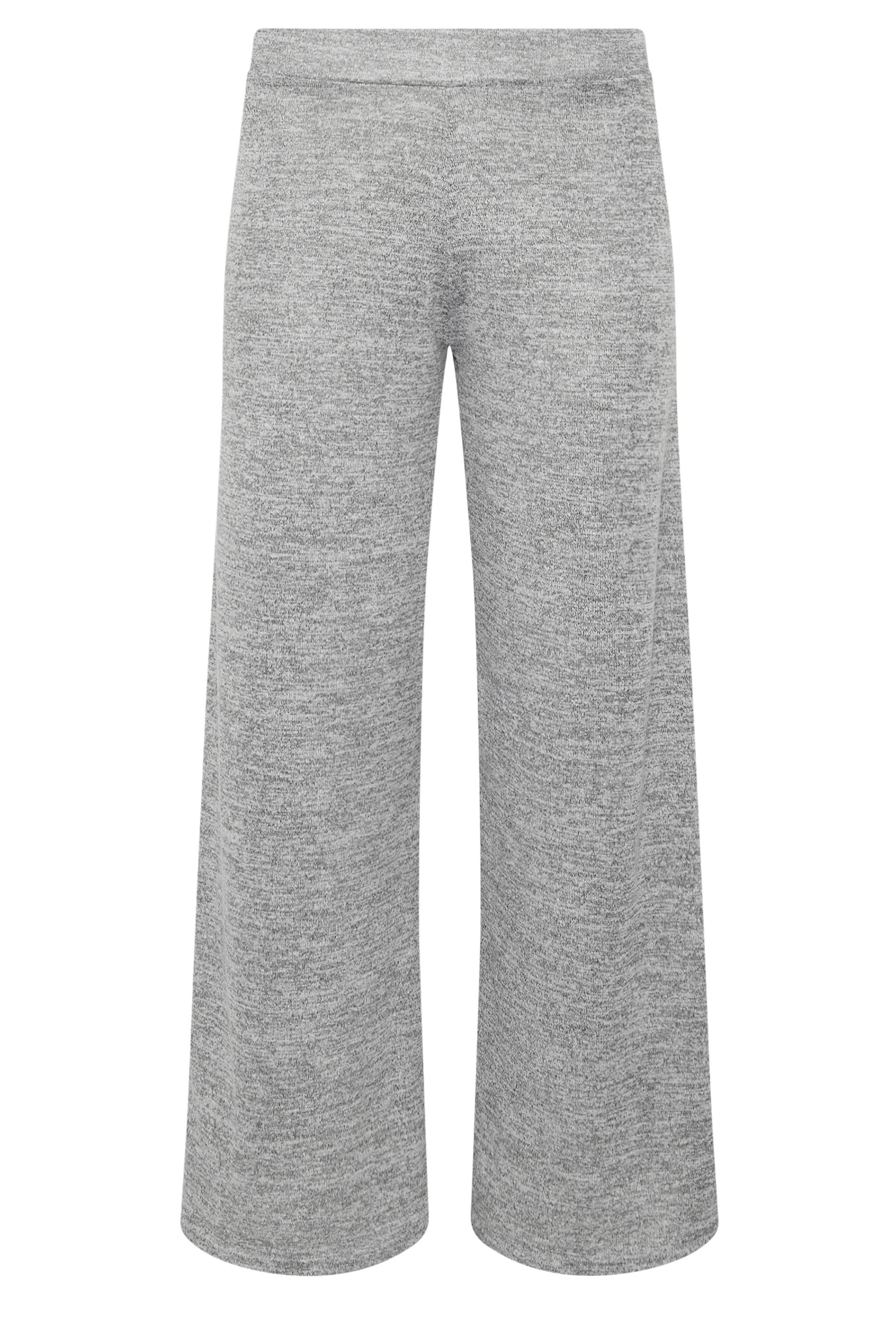 PixieGirl Petite Women's Grey Marl Soft Touch Wide Leg Trousers | PixieGirl 5