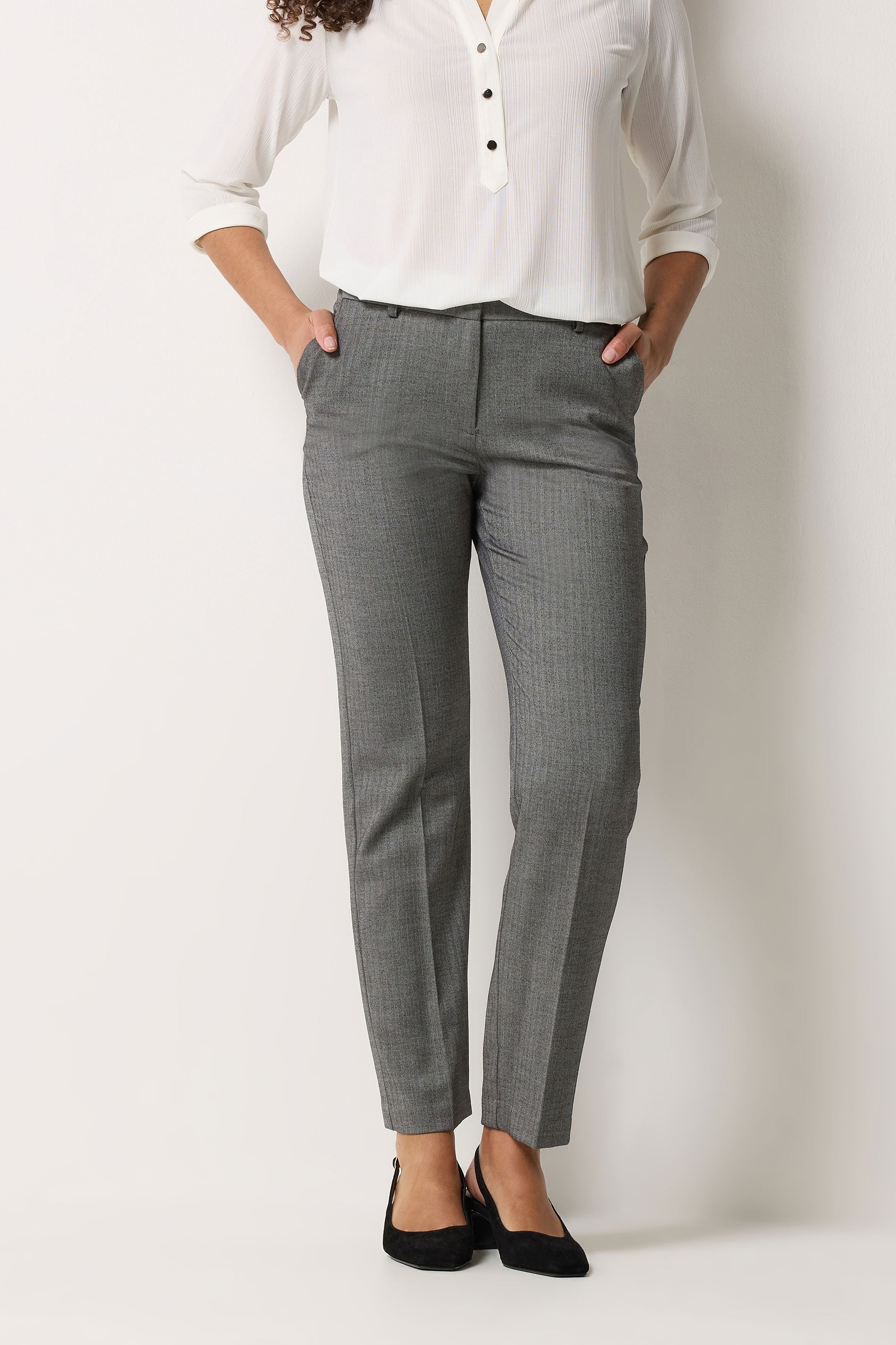 M&Co Grey Tailored Straight Leg Trousers | M&Co 3