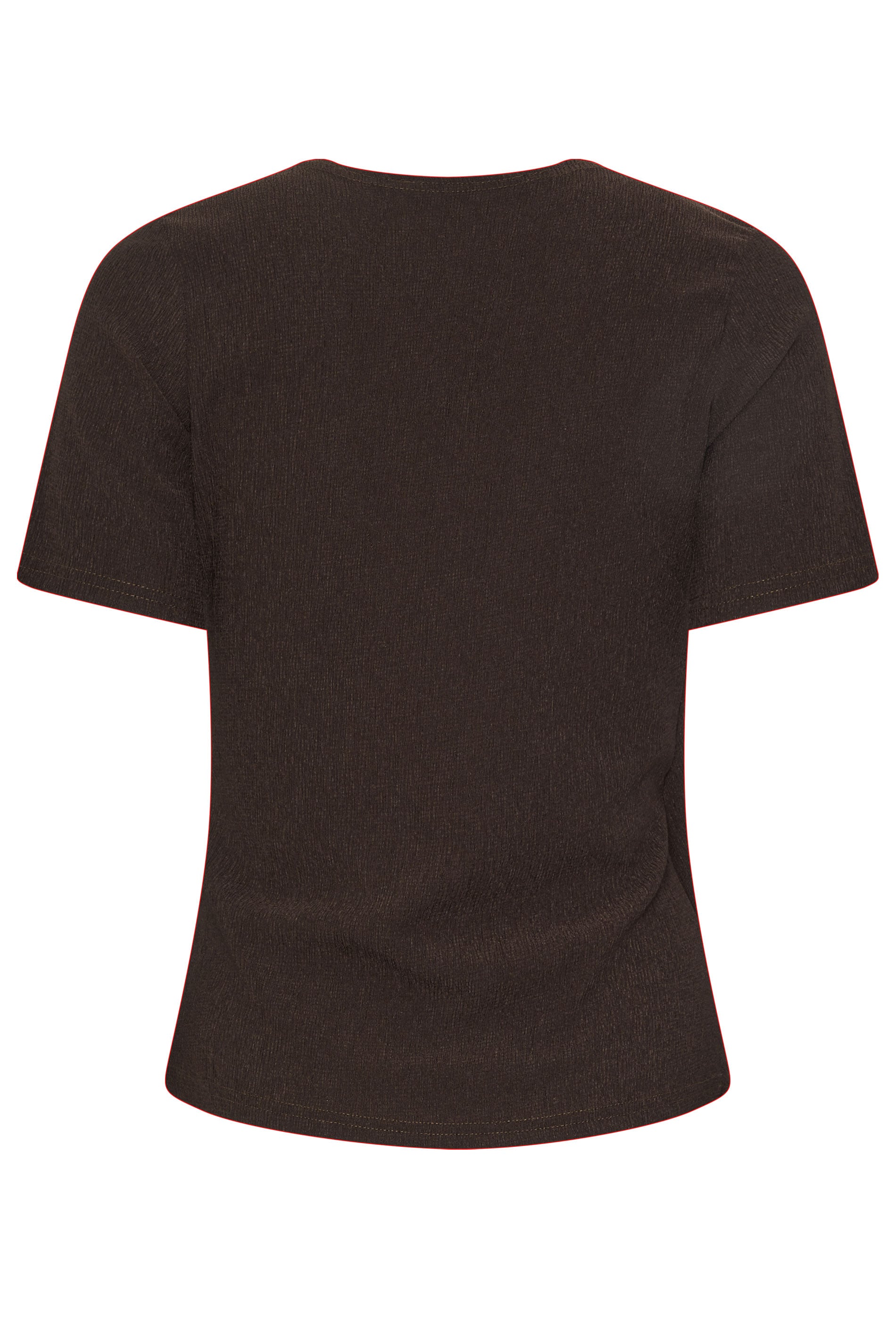 M&Co Petite Chocolate Brown Textured Wrap Top | M&Co 2