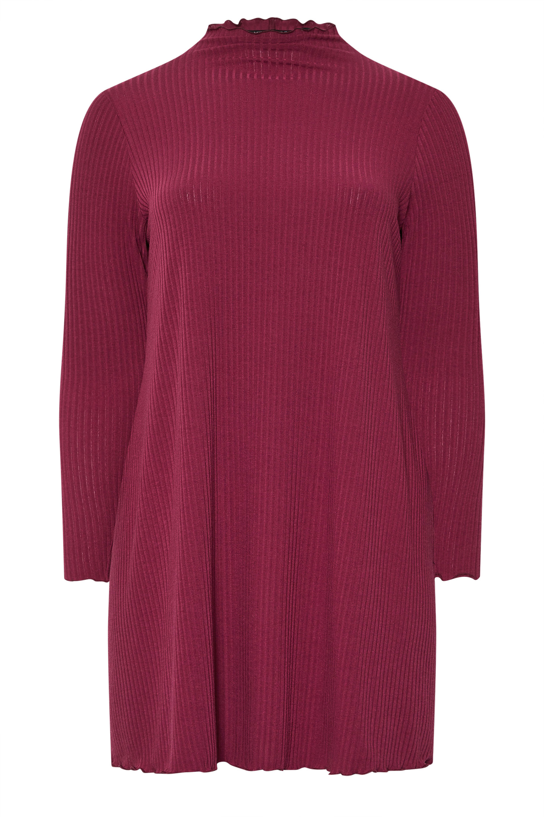 YOURS Plus Size Pink Lettuce Edge Tunic Dress | Yours Clothing 5