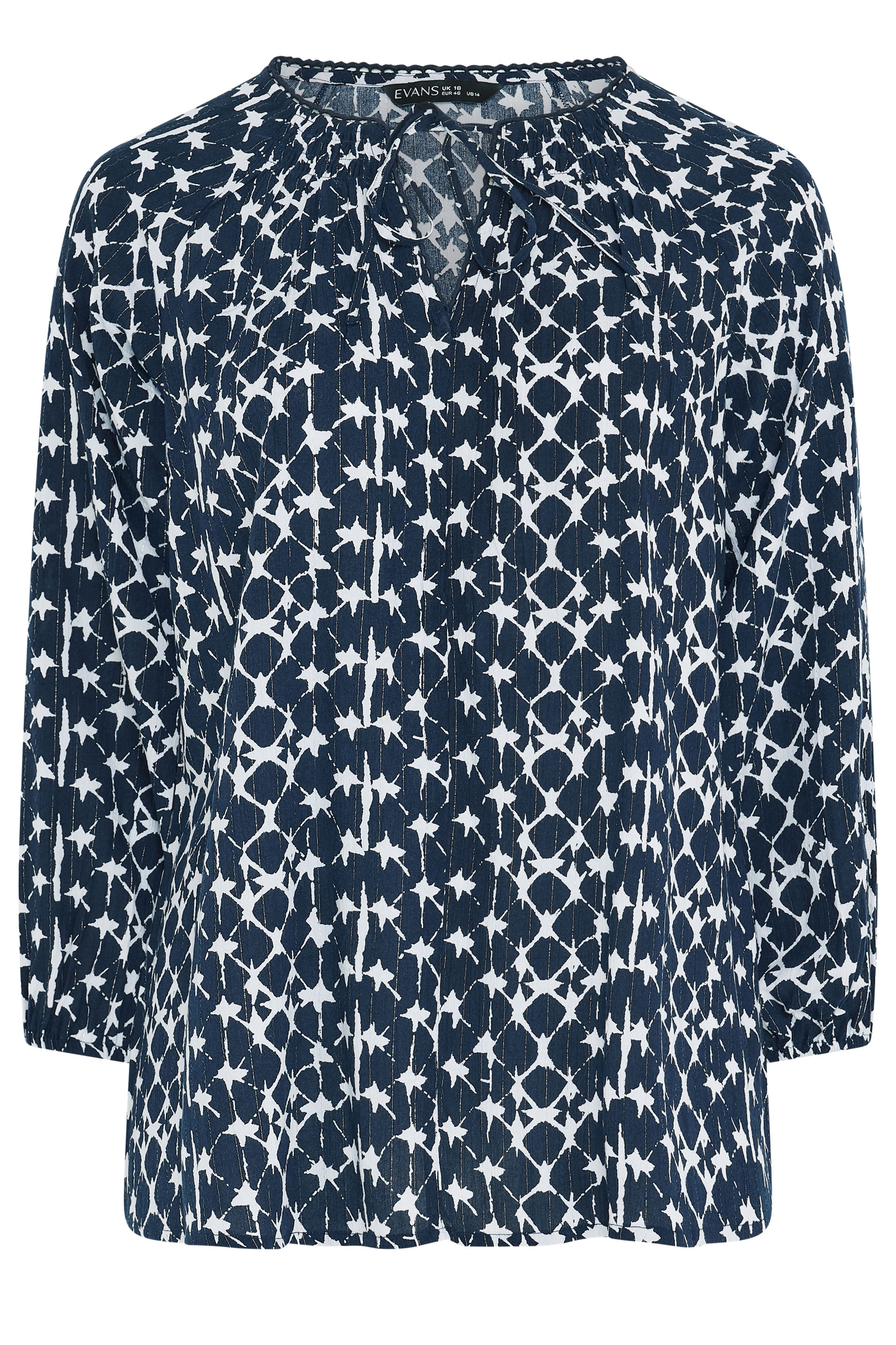 EVANS Plus Size Blue Tie Dye Top | Evans 5