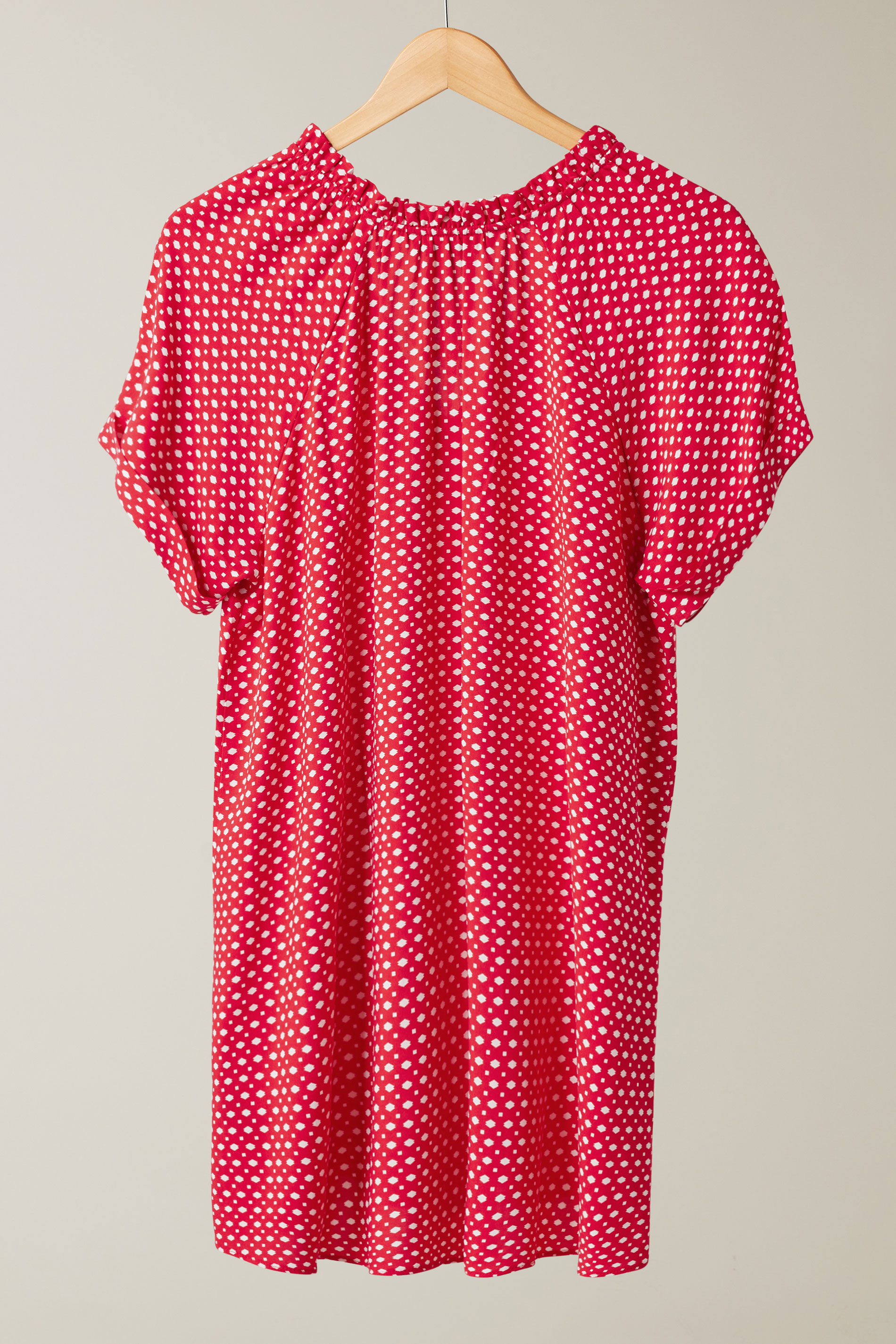 EVANS Plus Size Red Dot Print Tie Neck Blouse | Evans 6