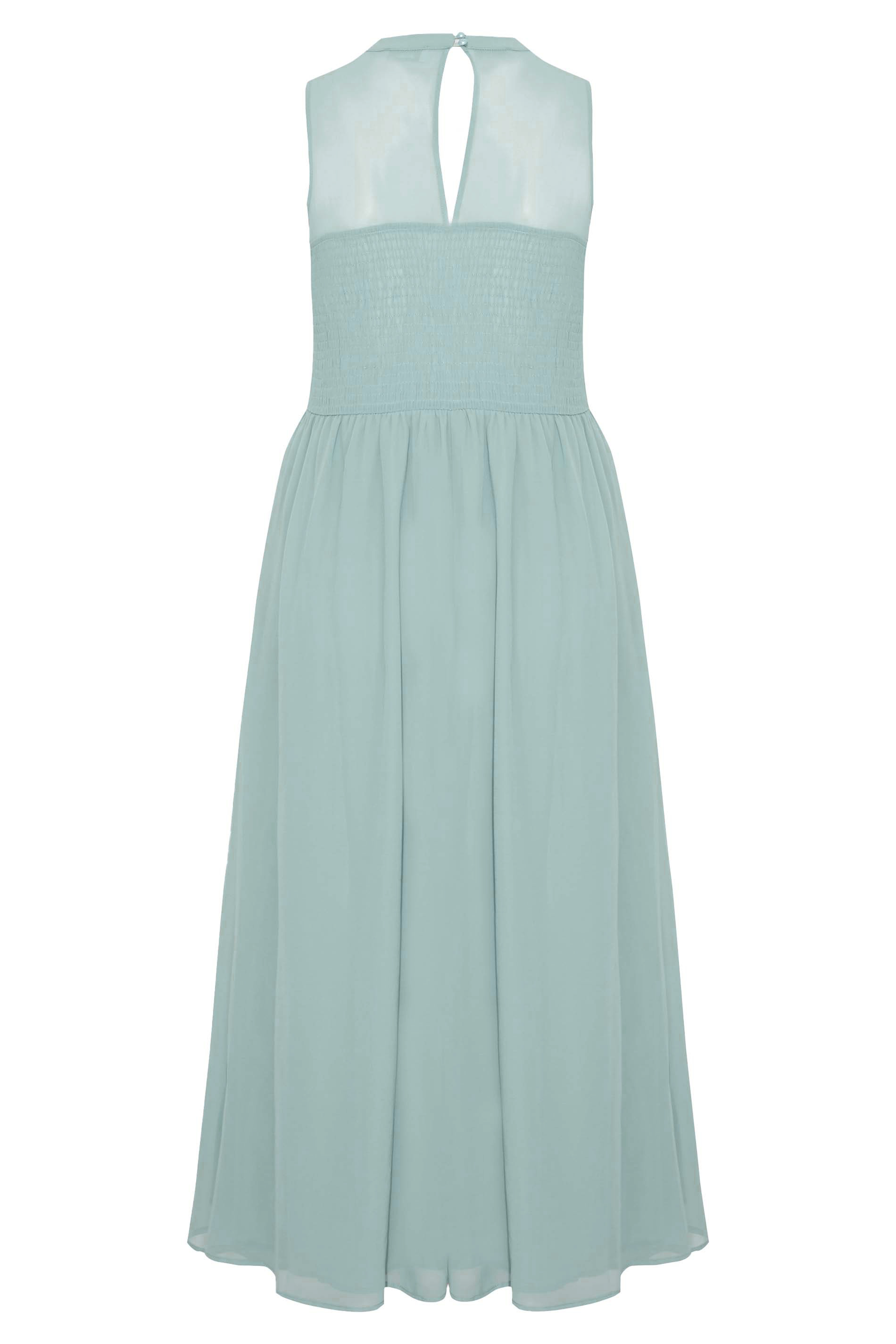 Plus Size YOURS LONDON Curve Ice Blue Lace Front Chiffon Maxi Dress | Yours Clothing  7