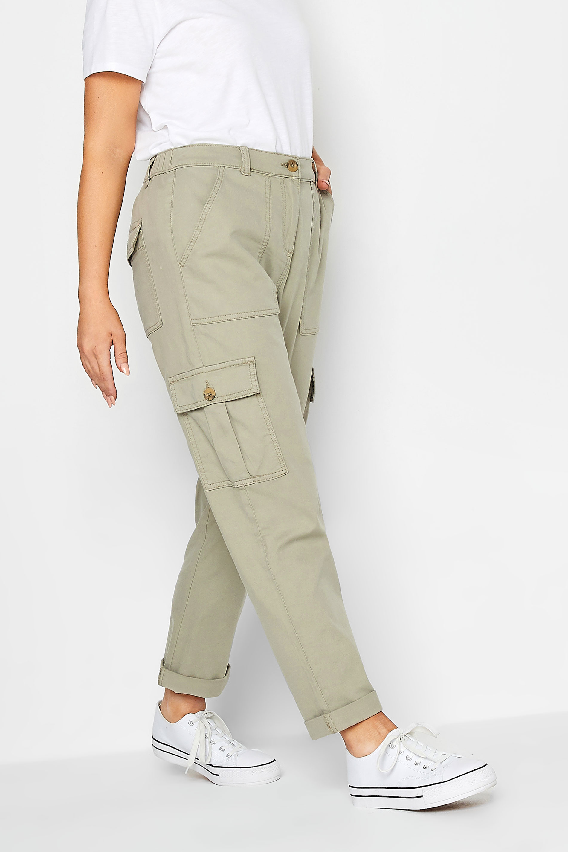 Pockets For Women - Superdry Ladies Embroidered Slim Cargo Trousers, Khaki,