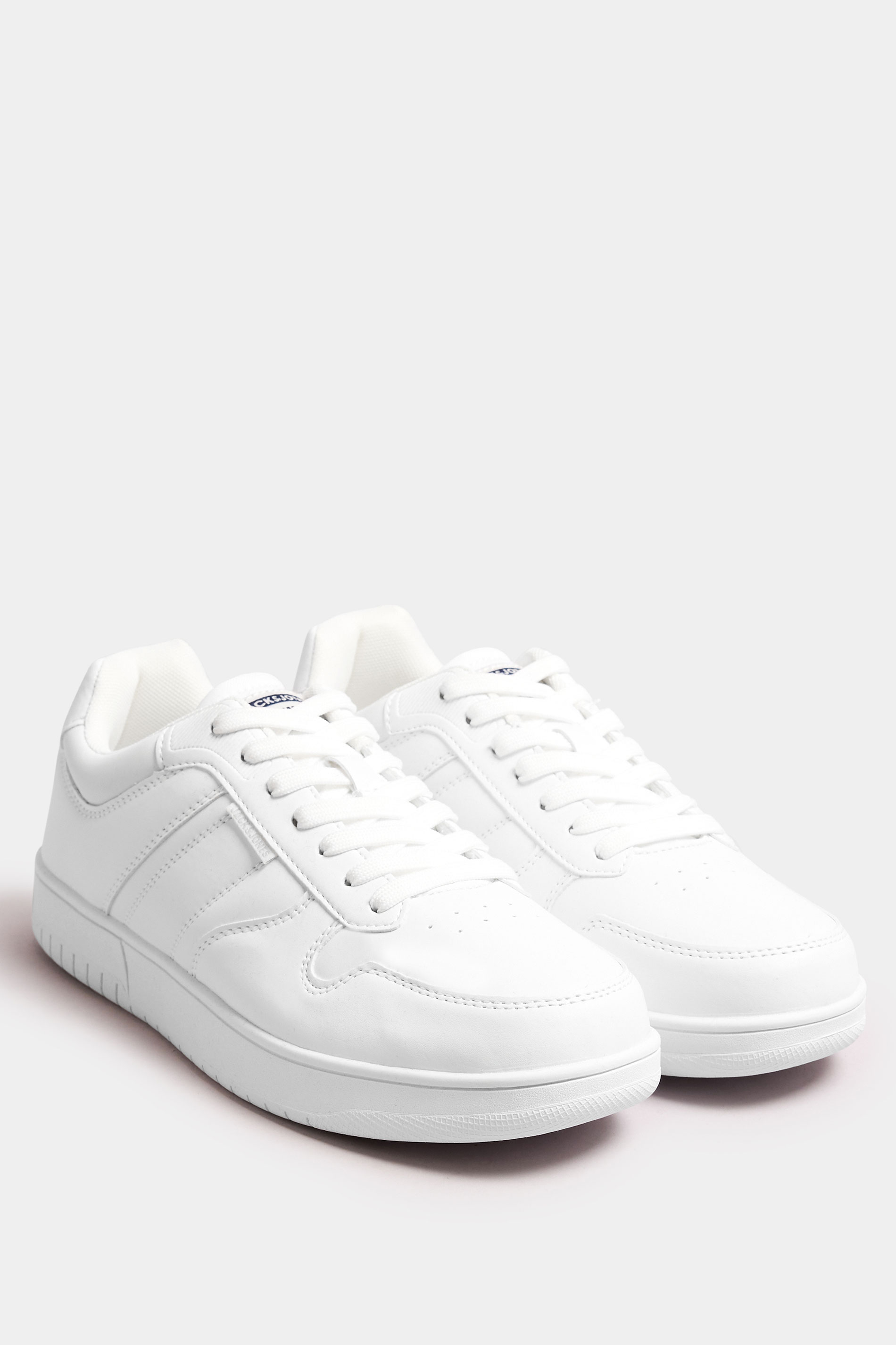 JACK & JONES White Logo Panel Trainers | BadRhino 1