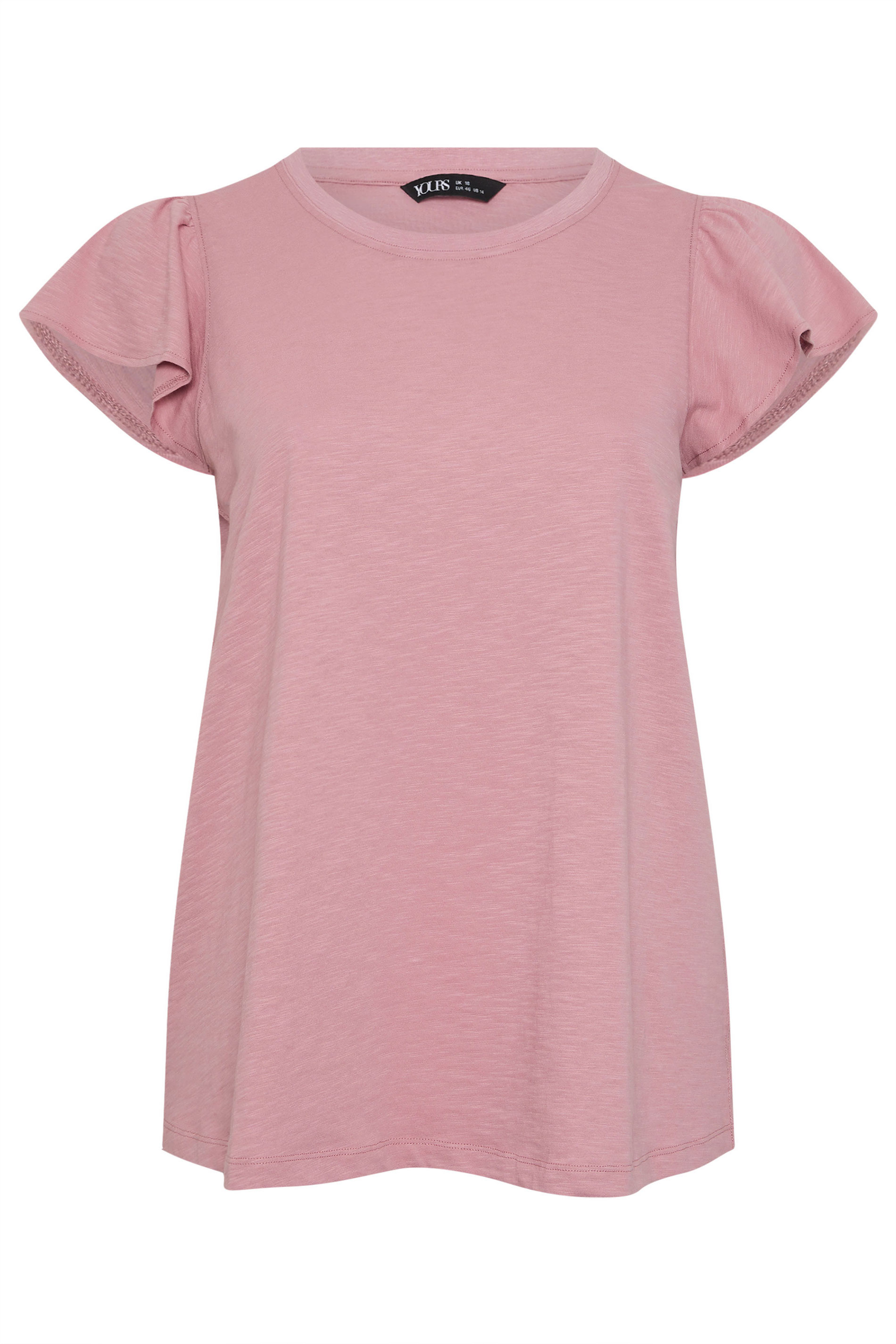 YOURS Plus Size Pink Frill Sleeve Top | Yours Clothing 5