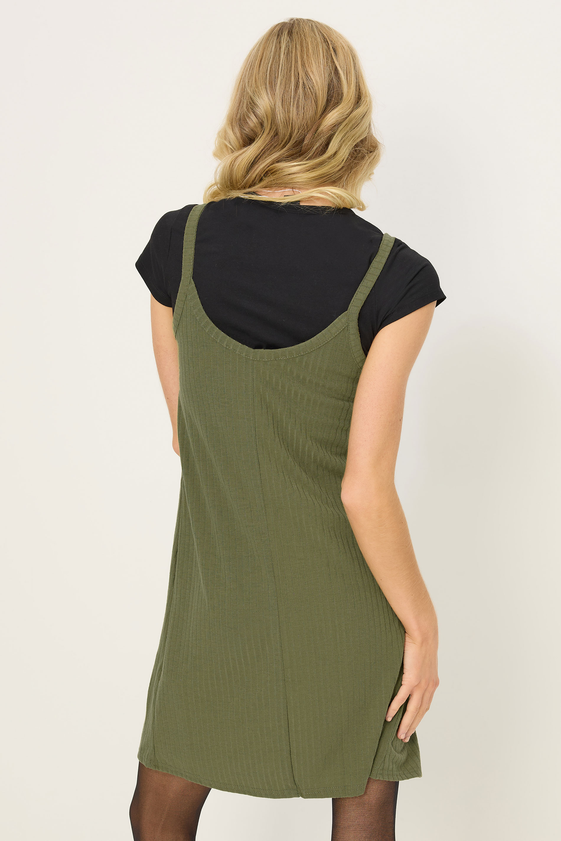 PixieGirl Petite Women's Khaki Green Button Front Sleeveless Dress | PixieGirl 2