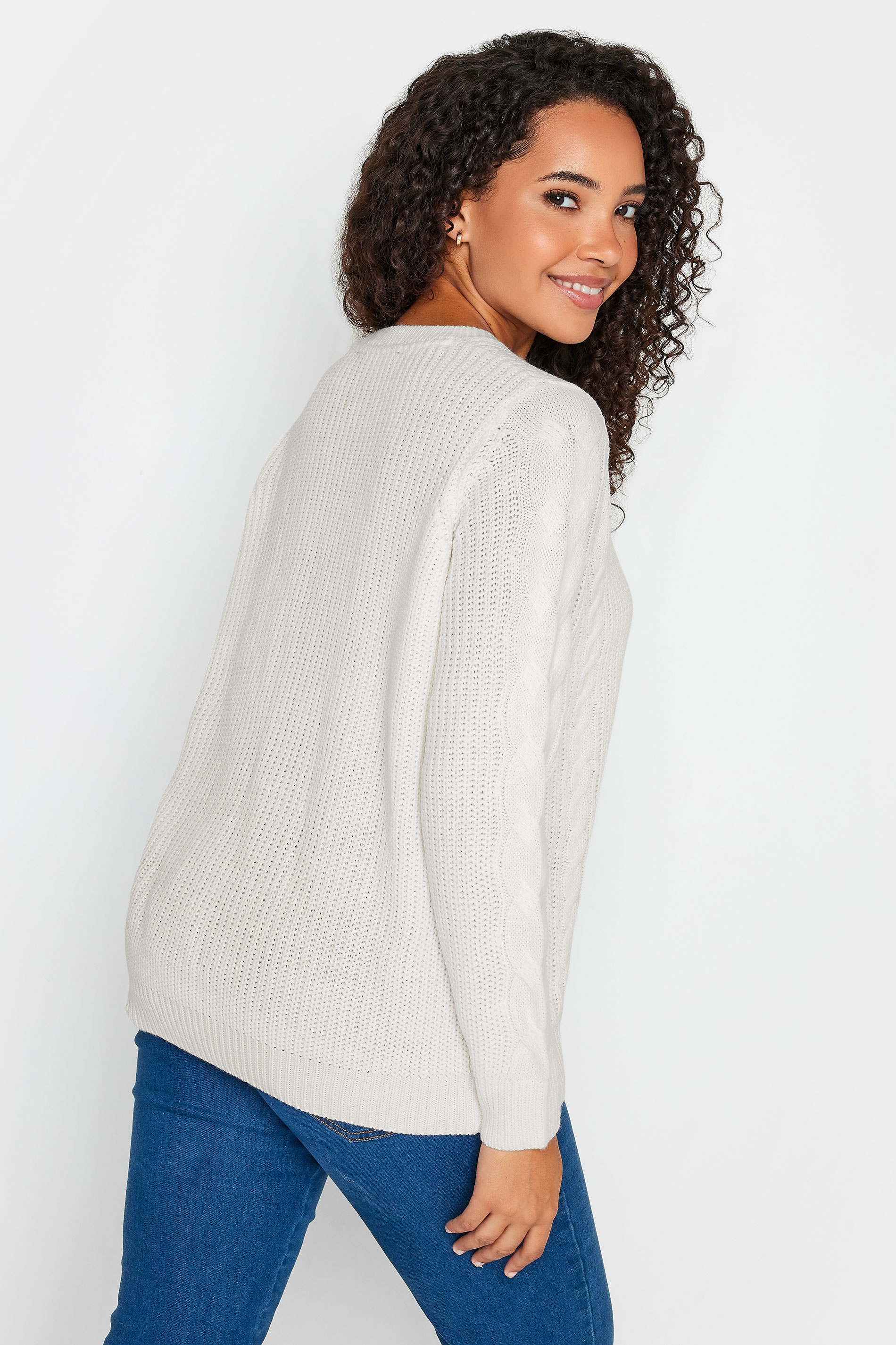 M&Co Ivory White Cable Knit Jumper | M&Co 3