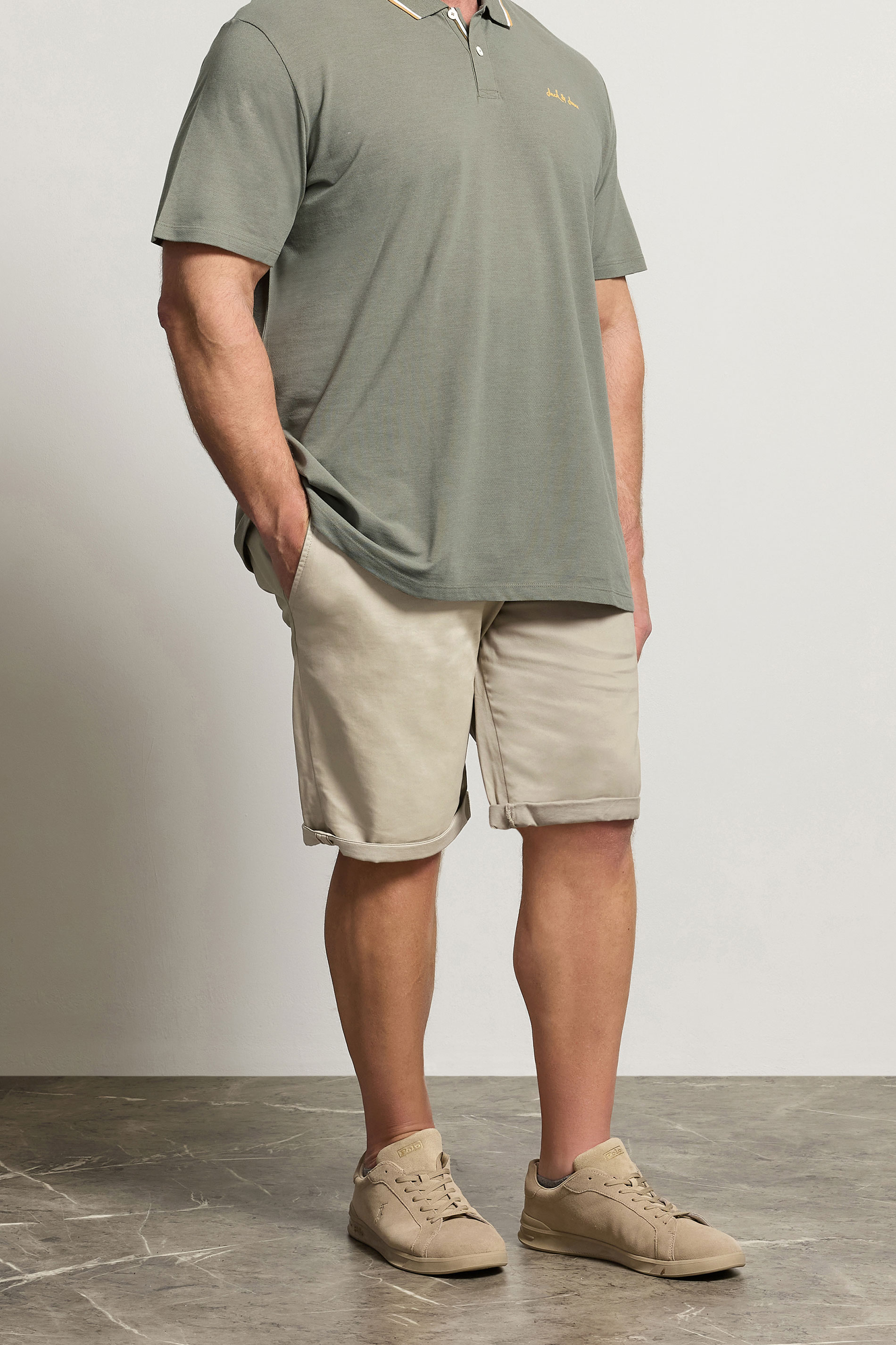 JACK & JONES Big & Tall Crockery Brown Shorts | BadRhino 3
