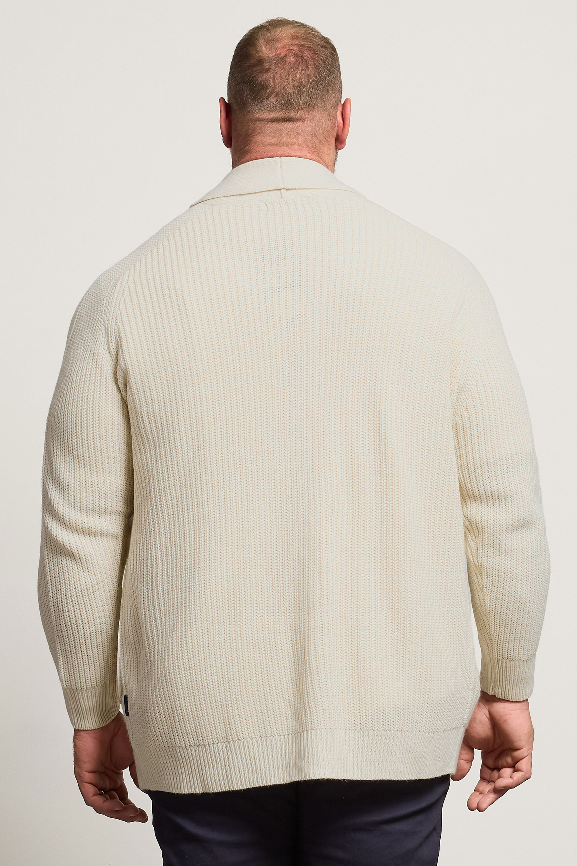 BadRhino Big & Tall Natural Brown Knitted Shawl Cardigan | BadRhino 2