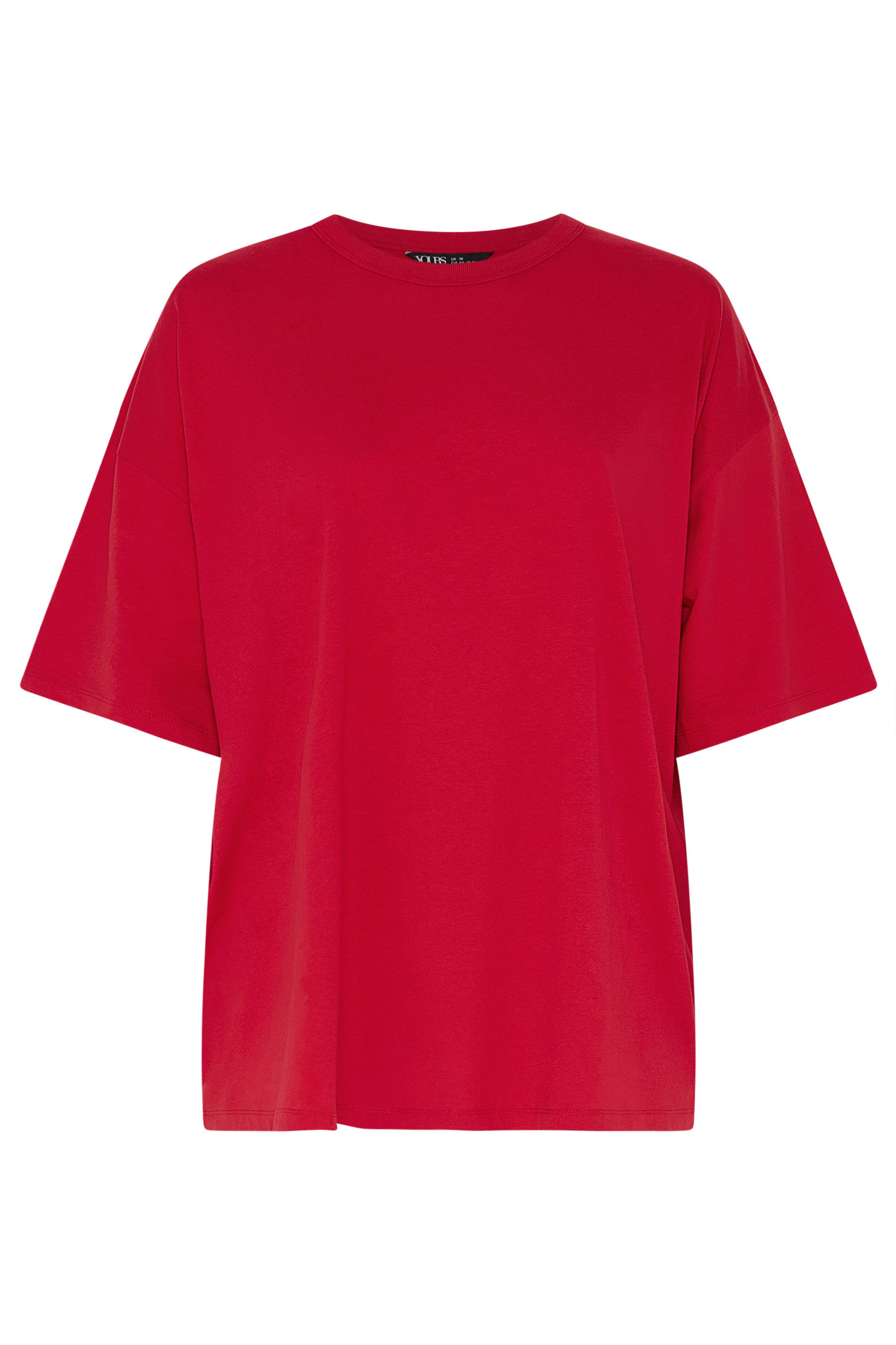 YOURS Plus Size Red Boxy T-Shirt | Yours Clothing 5