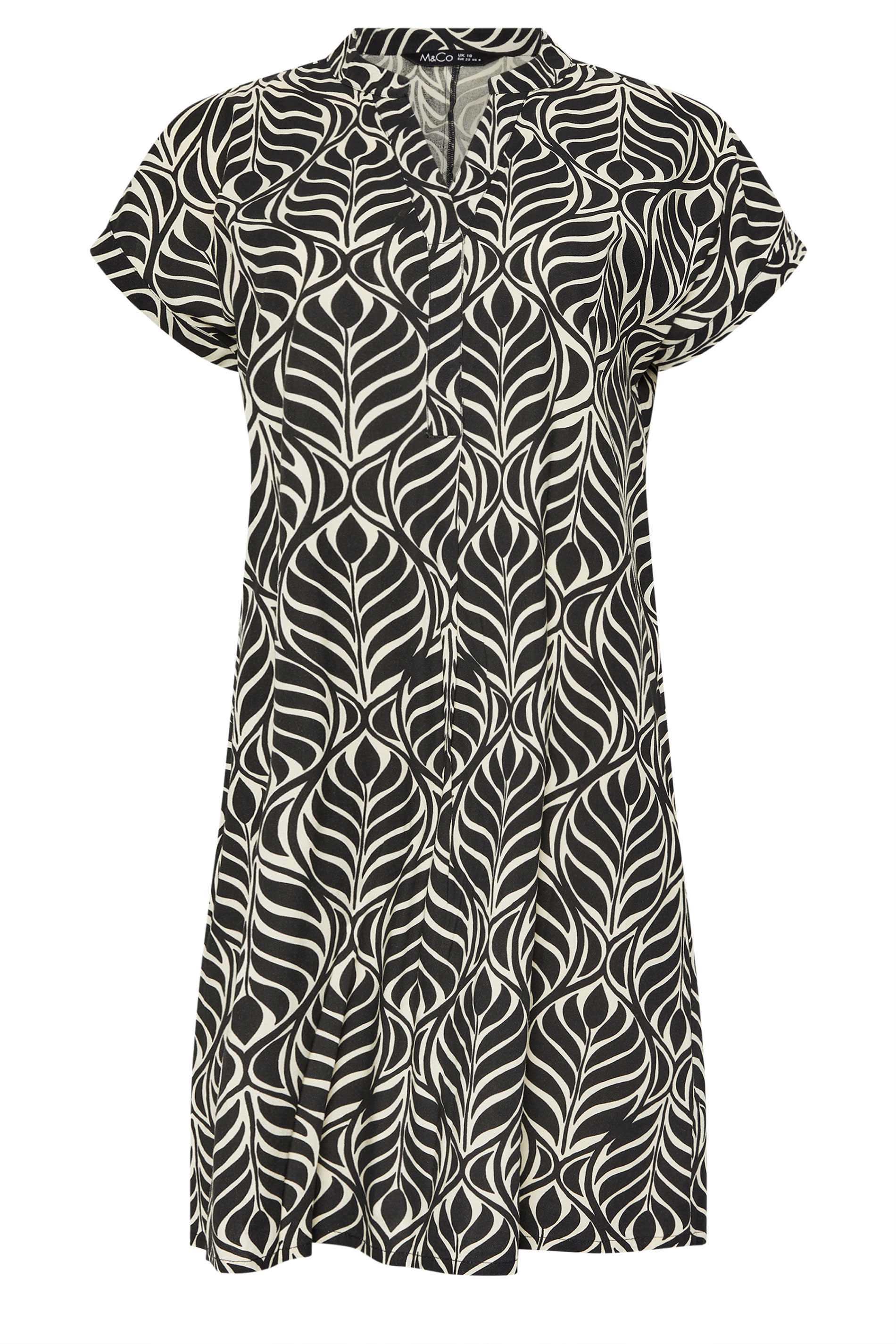 M&Co Women's Black Leaf Print Mini Dress | M&Co 6