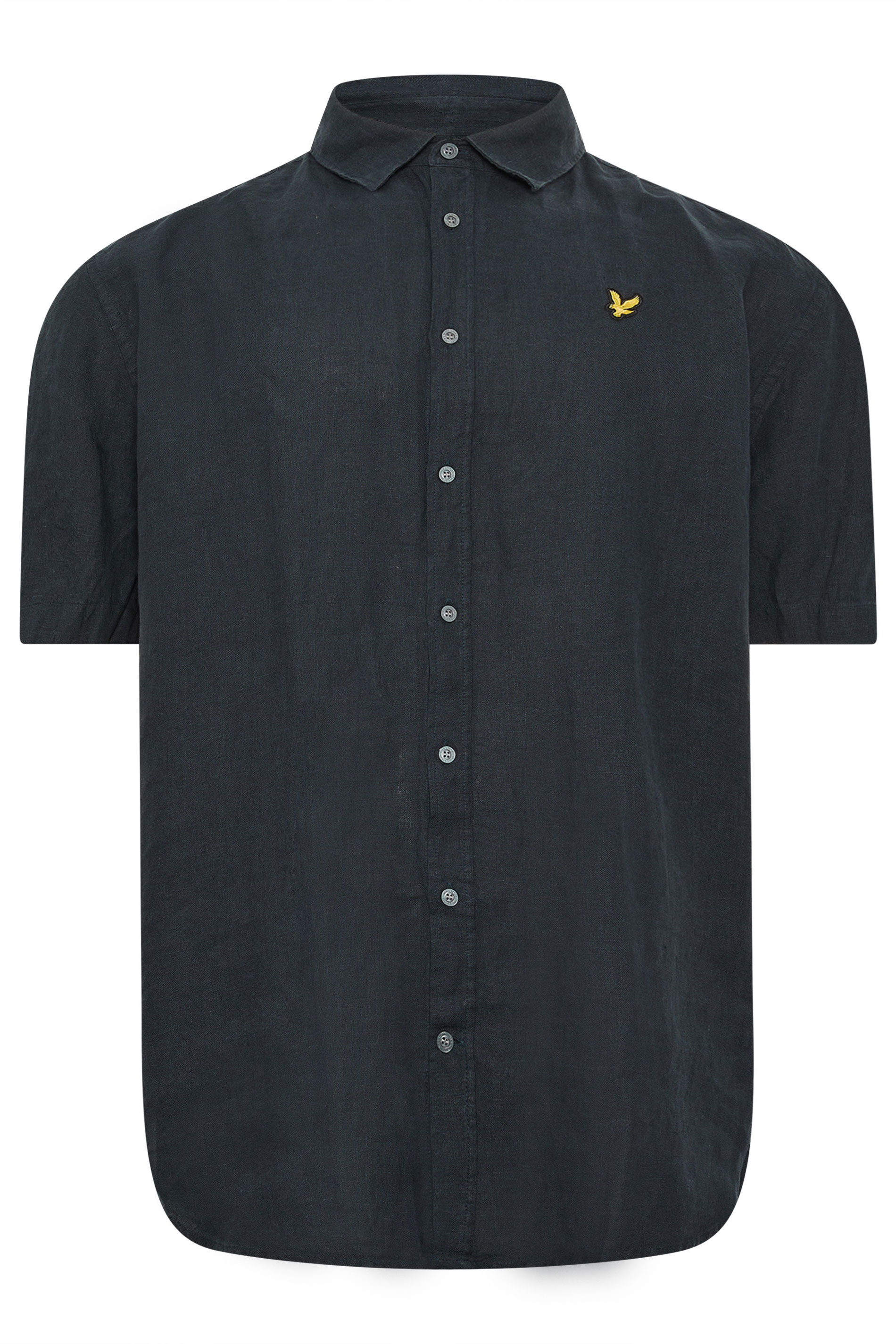 Lyle & Scott Big & Tall Navy Blue Linen Shirt | BadRhino 2