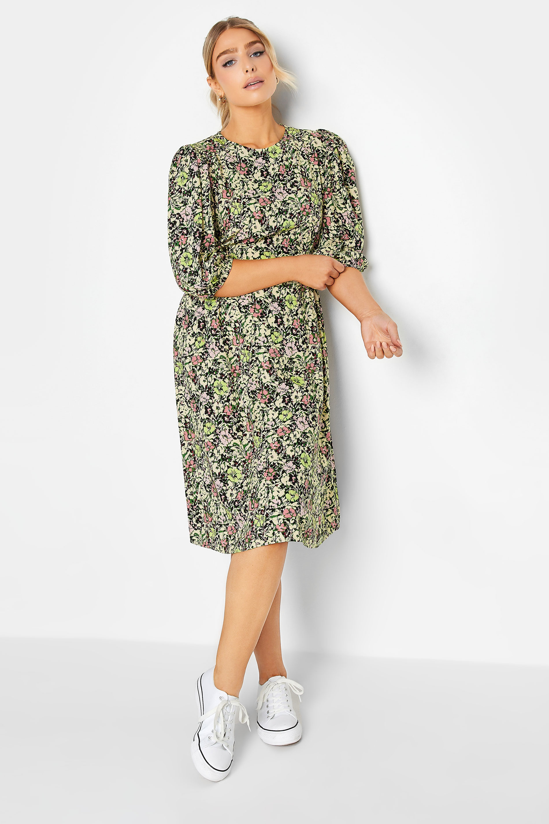 M&Co Green Floral Print Midi Dress | M&Co  1