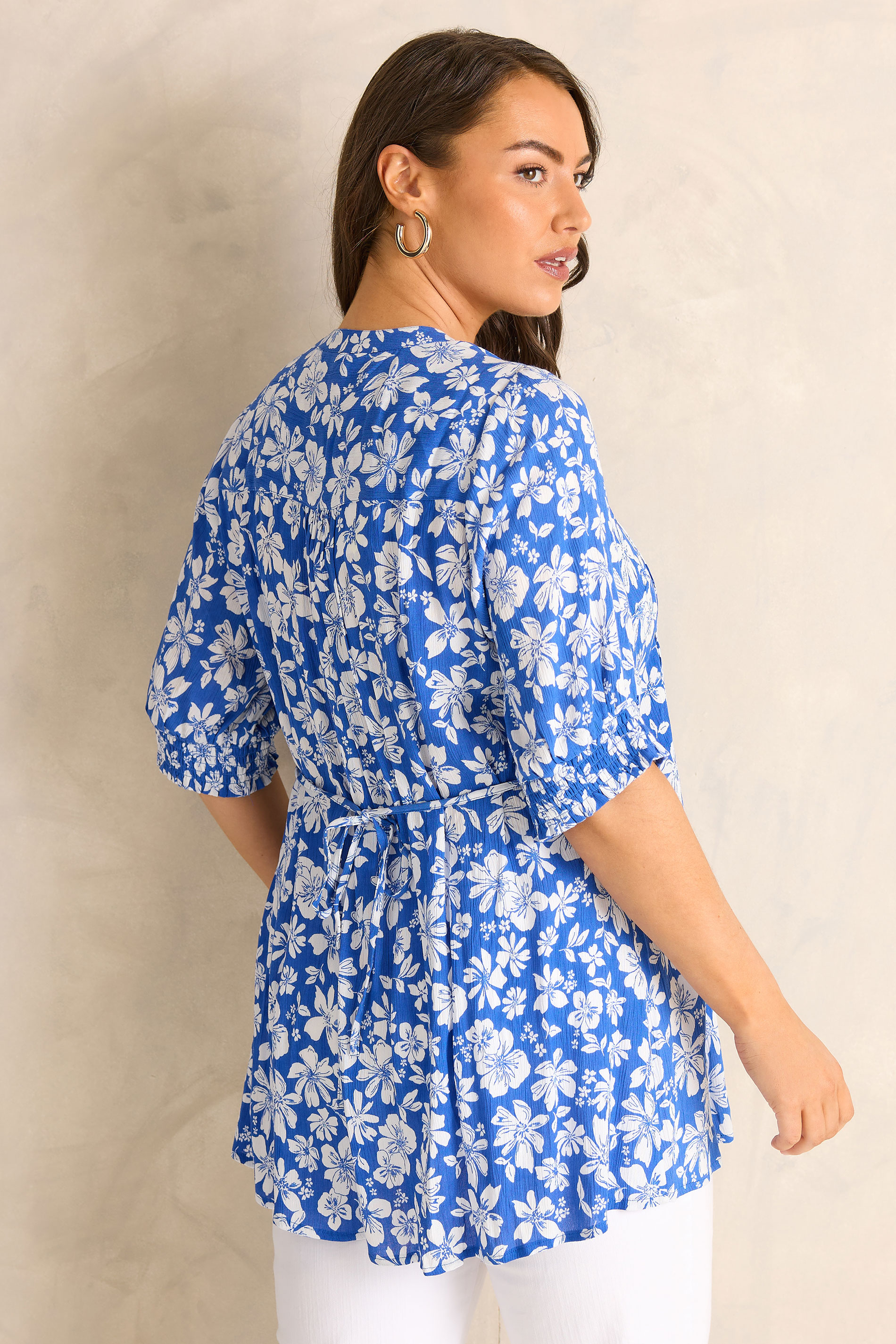 EVANS Plus Size Blue Floral Pintuck Blouse | Evans  2