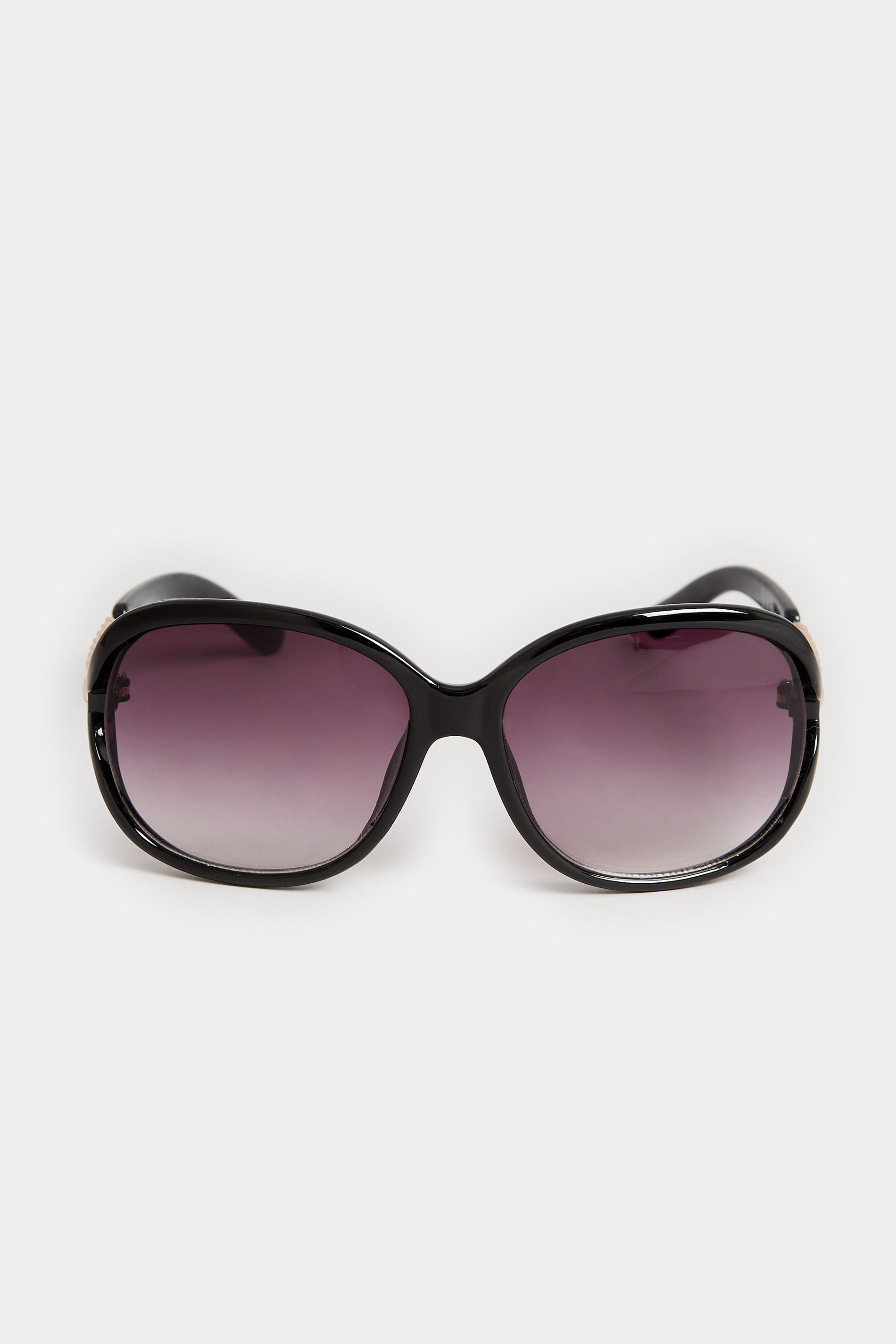 Black Oversized Chain Detail Sunglasses | Yours Clothing  2