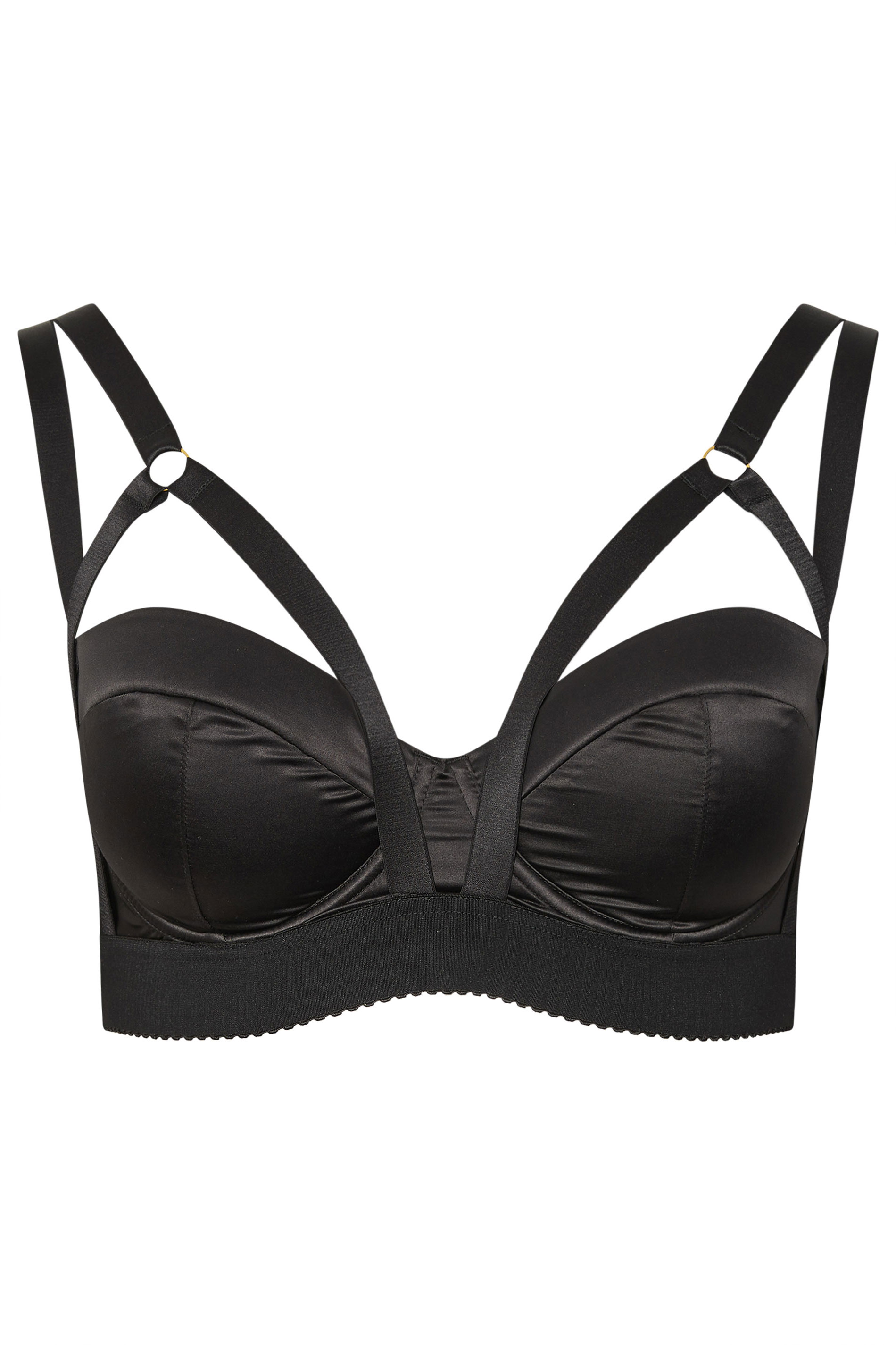 PLAYFUL PROMISES Black Candace Balcony Underwired Bra | Yours Clothing 7