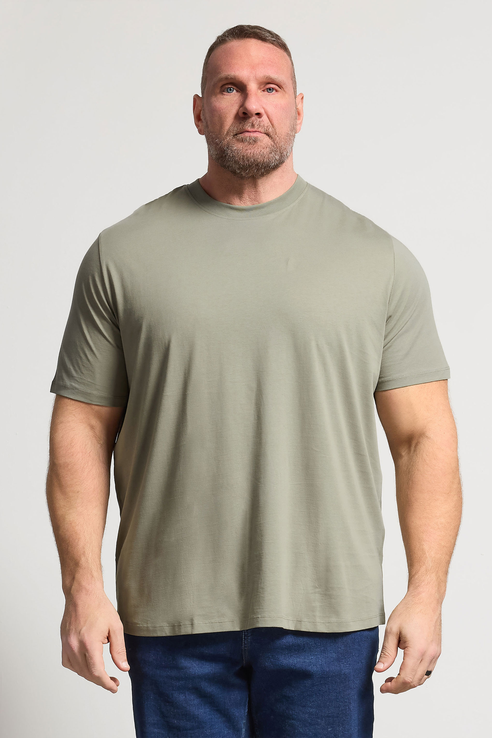 JACK & JONES Big & Tall Vetiver Green Basic T-Shirt | BadRhino 3
