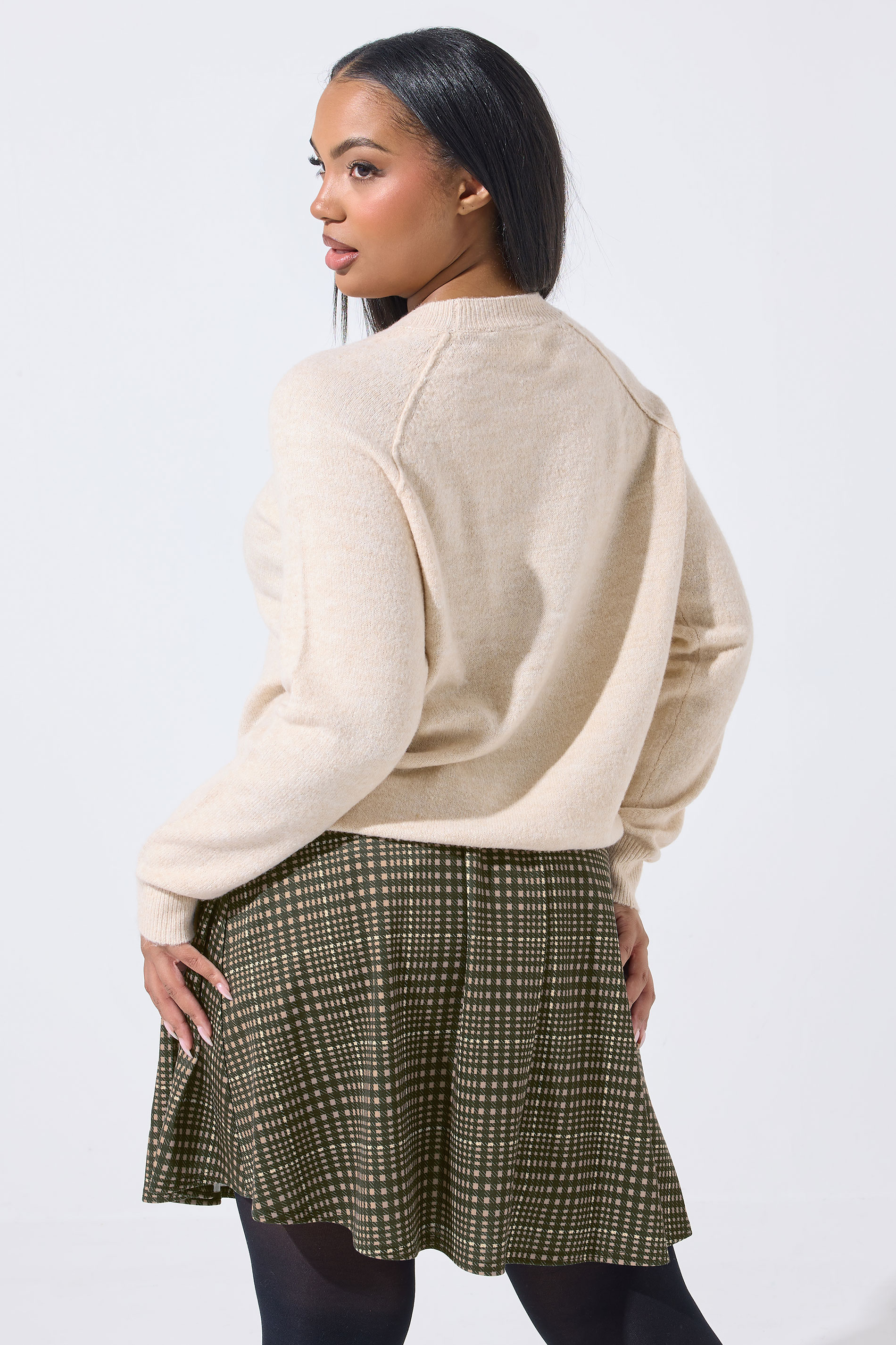 LIMITED COLLECTION Plus Size Brown Check Pleated Skirt | Yours Clothing 4