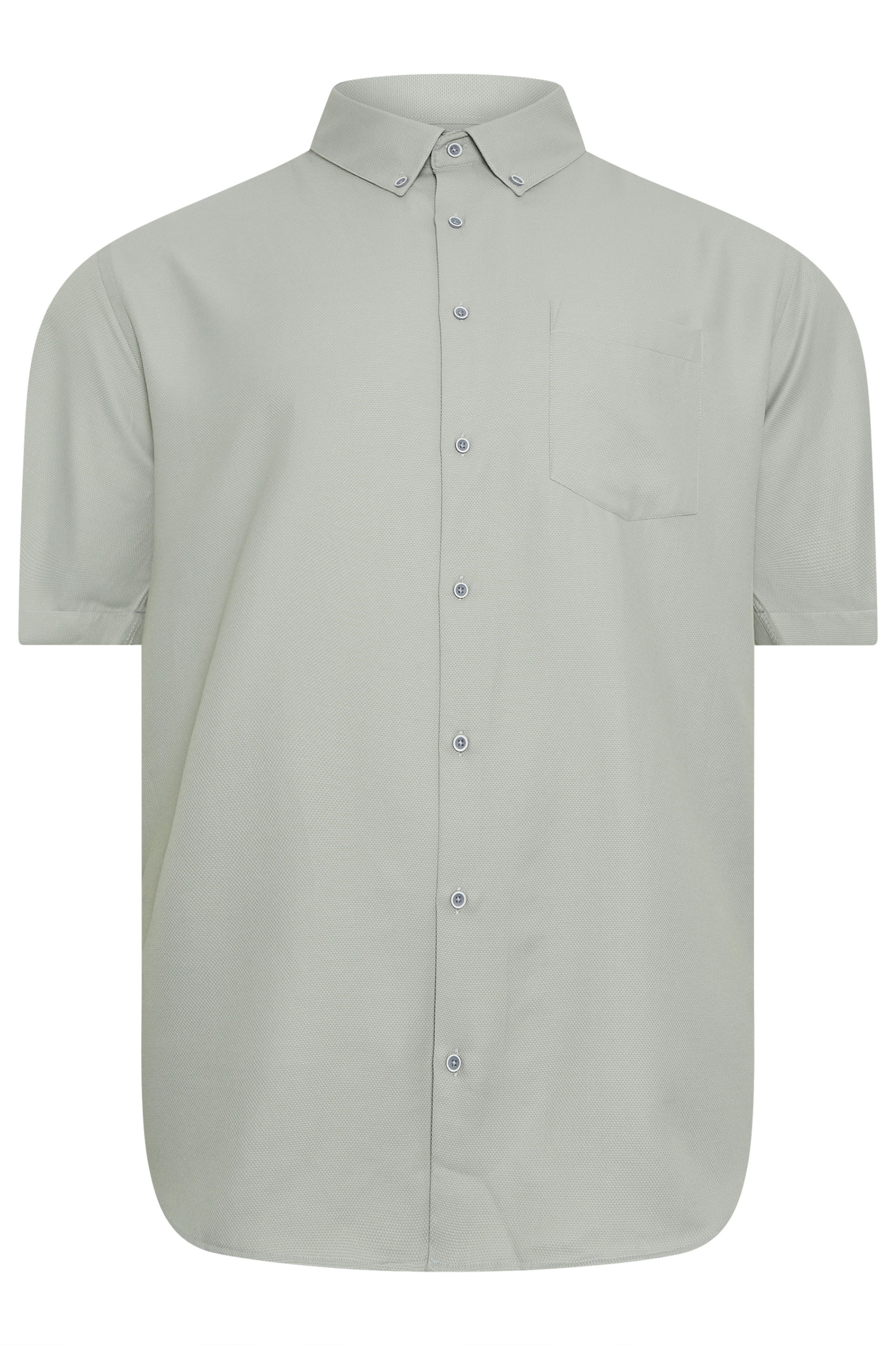 KAM Big & Tall Sage Green Dobby Textured Shirt | BadRhino 2