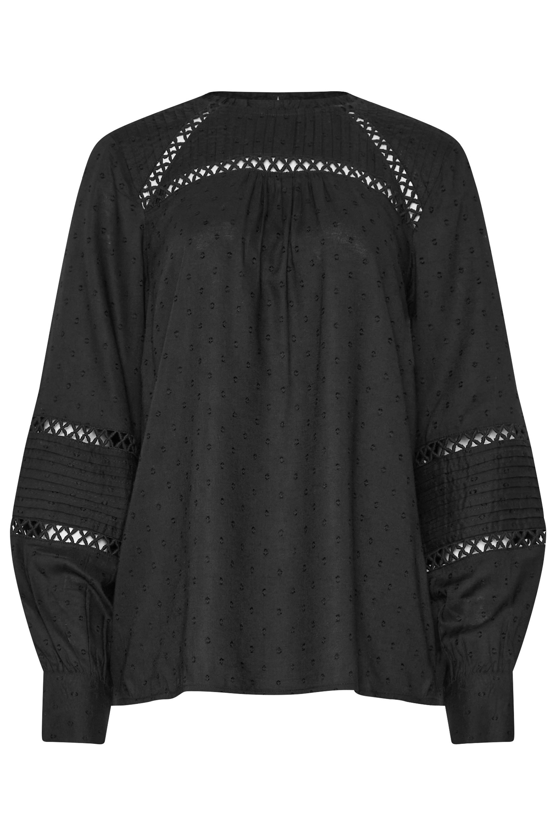 LTS Tall Black Ladder Trim Shirt | Long Tall Sally 5