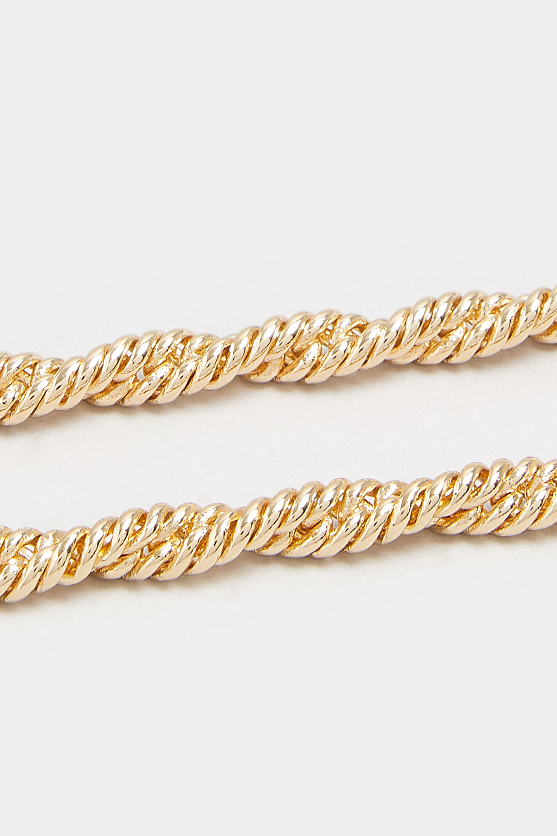 Gold Tone Twisted Rope Chain Necklace | Yours Clothing 2