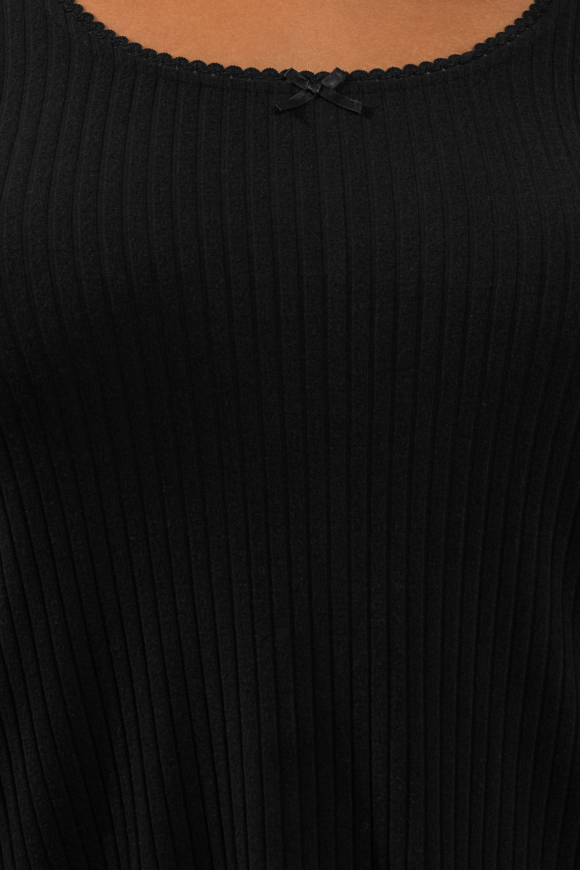 YOURS Plus Size Black Ribbed Tunic Mini Dress | Yours Clothing 5