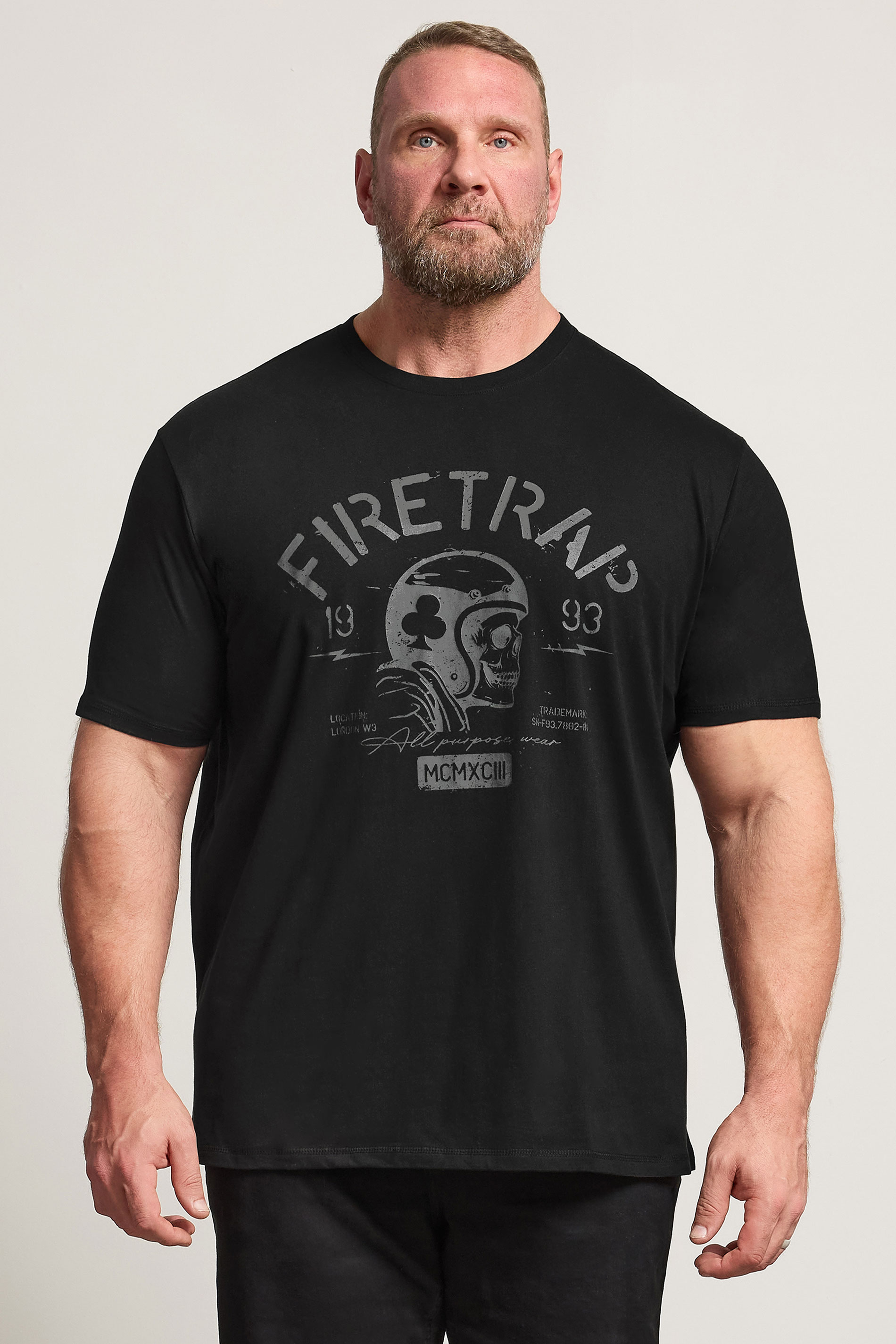 FIRETRAP Big & Tall Black Forged Iron Print T-Shirt | BadRhino 3
