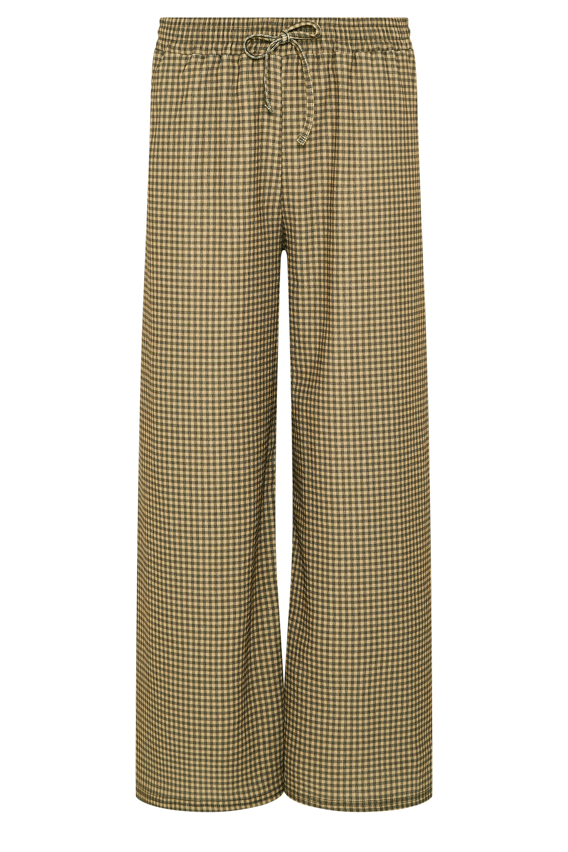 M&Co Petite Chocolate Brown Check Wide Leg Trousers | M&Co 5