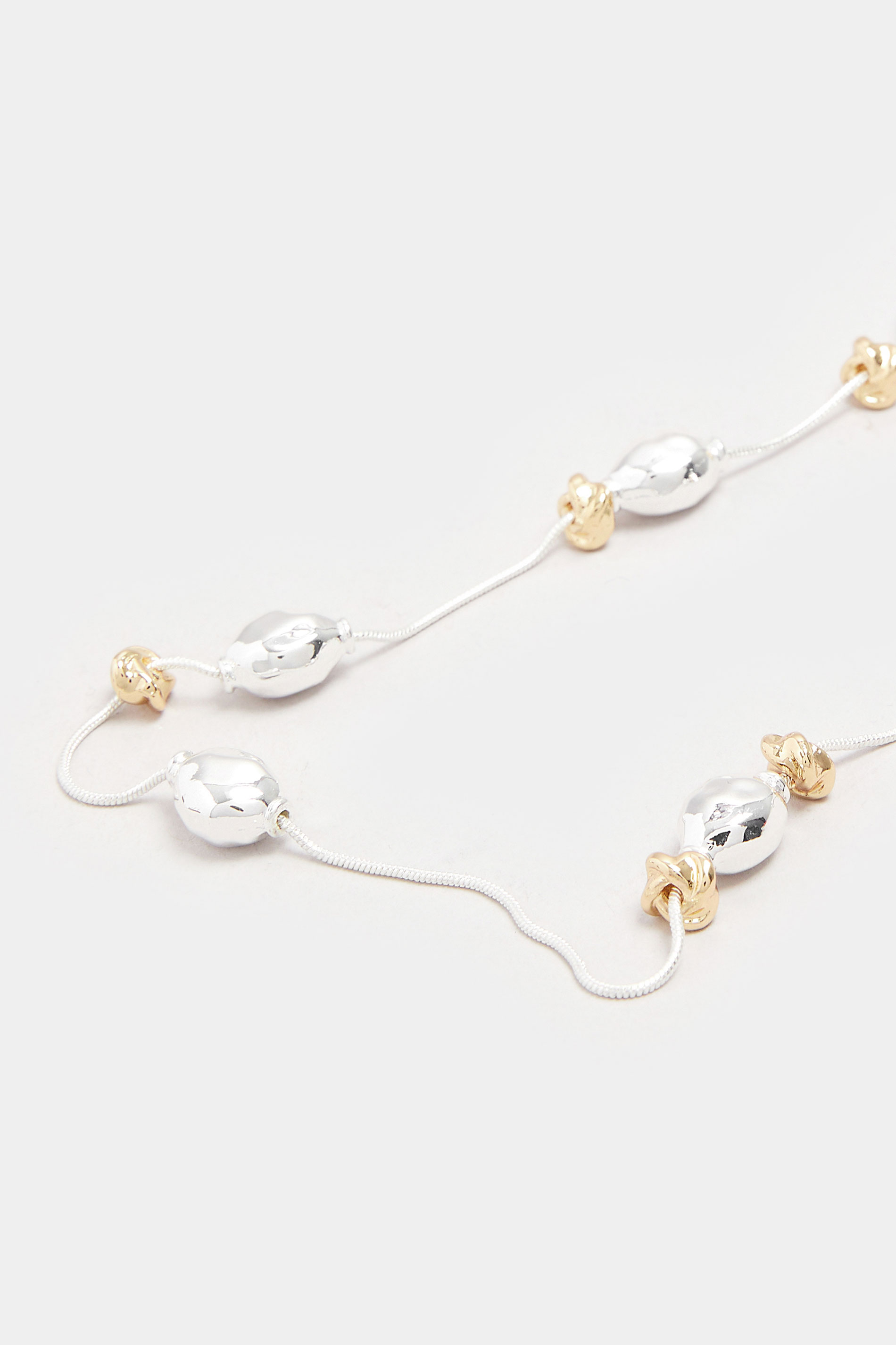 Silver Tone Multi Metals Beaded Necklace | Yours Clothing 2