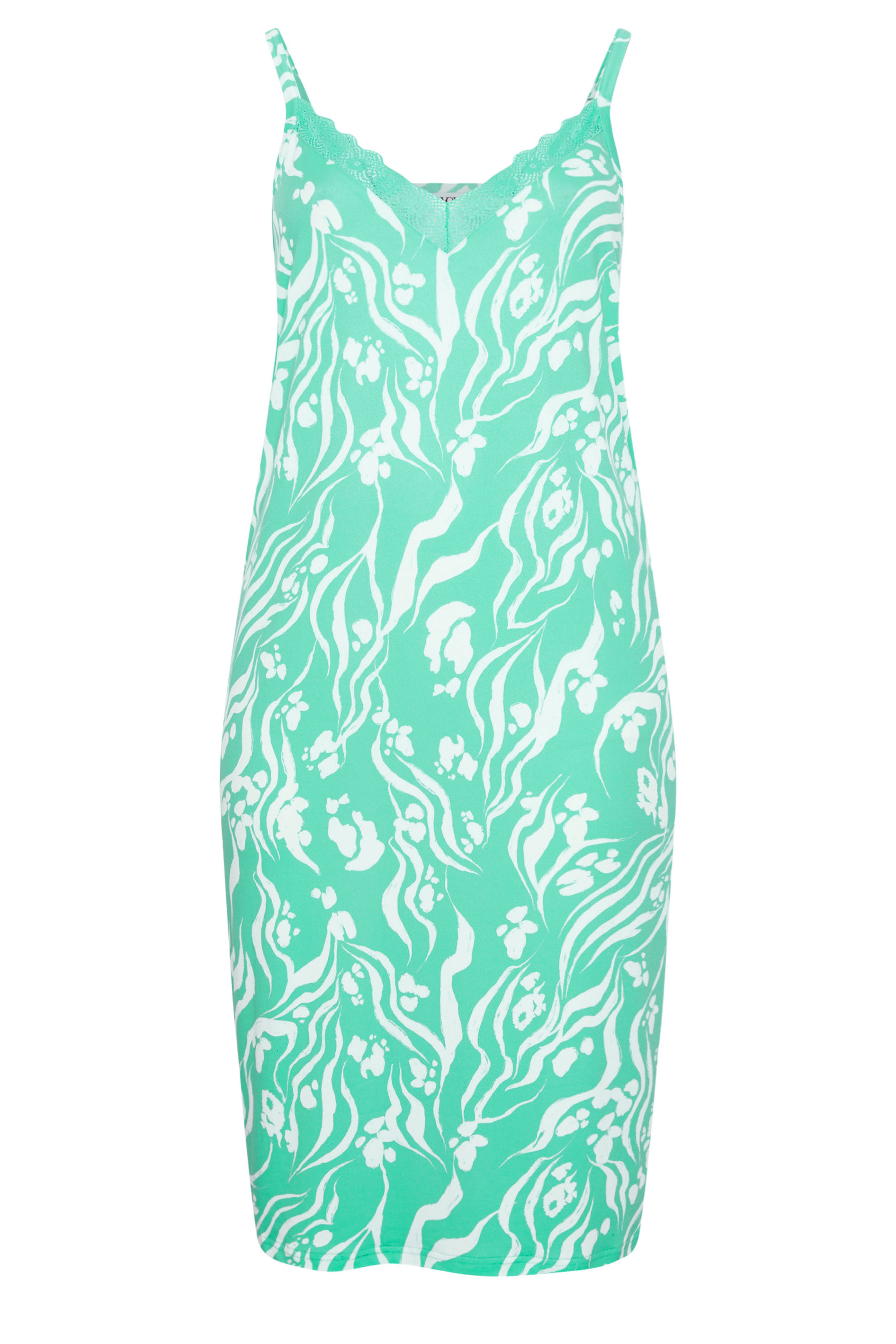 YOURS Plus Size Green Abstract Soft Touch Chemise Nightdress | Yours Clothing 5