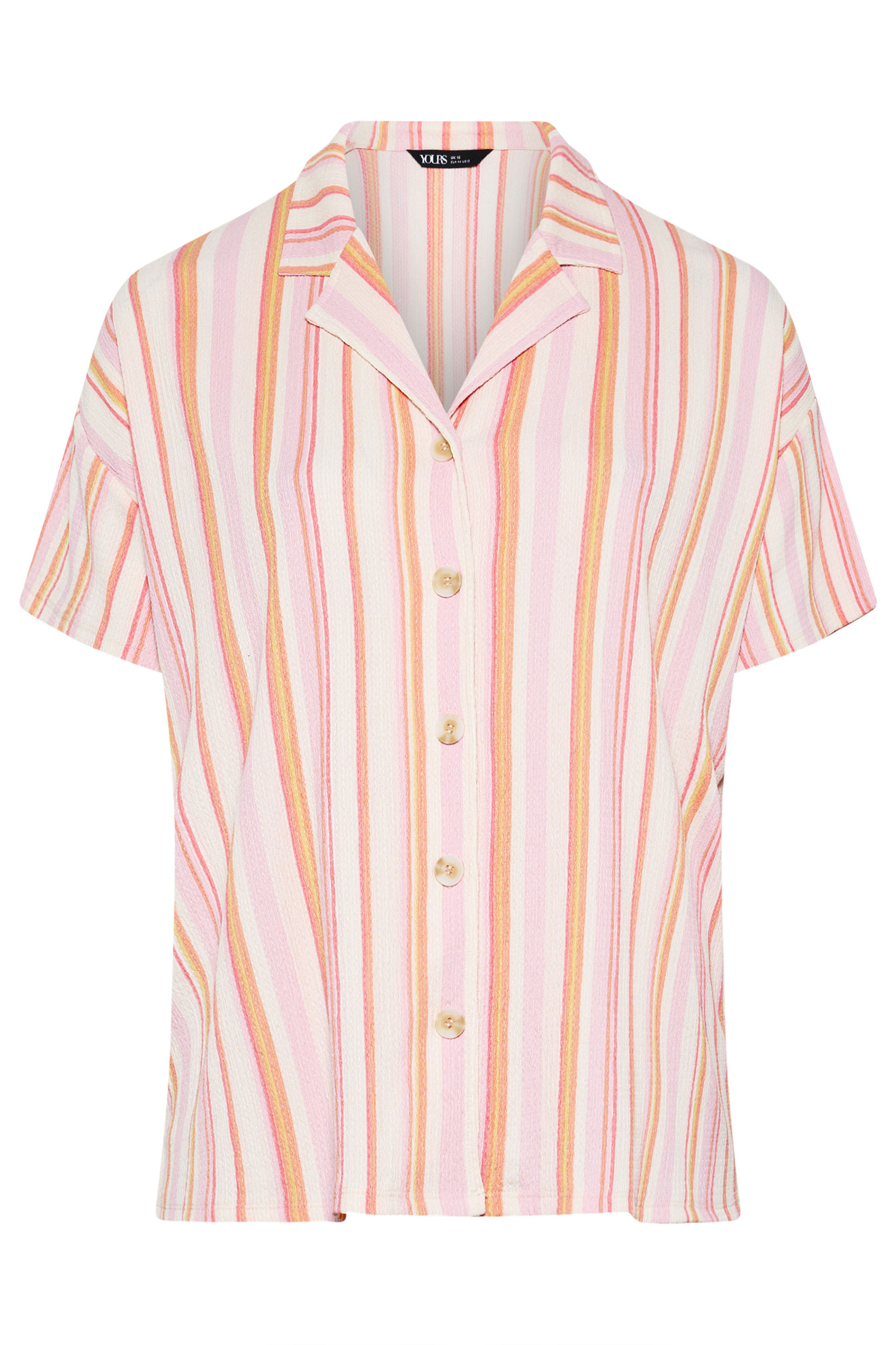 YOURS Plus Size Orange Textured Stripe Shirt | Yours Clothing 5