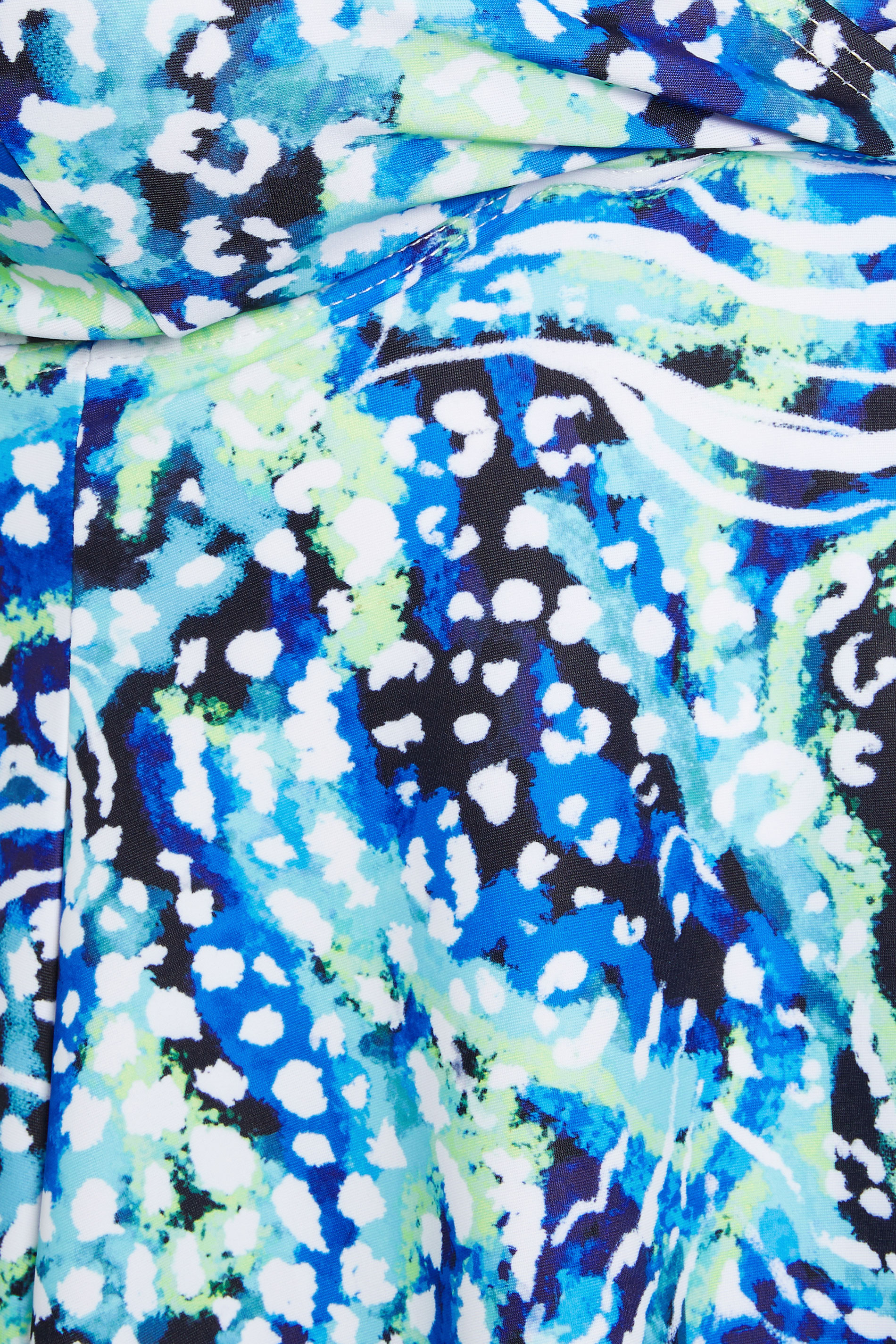 YOURS Plus Size Blue Animal Print Wrap Tankini Top | Yours Clothing 8