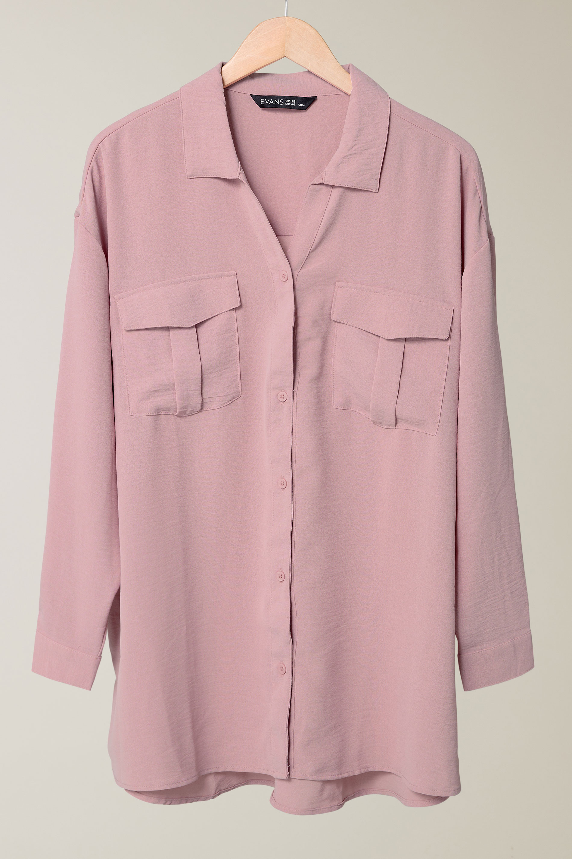 EVANS Plus Size Pink Utility Pocket Shirt | Evans 6