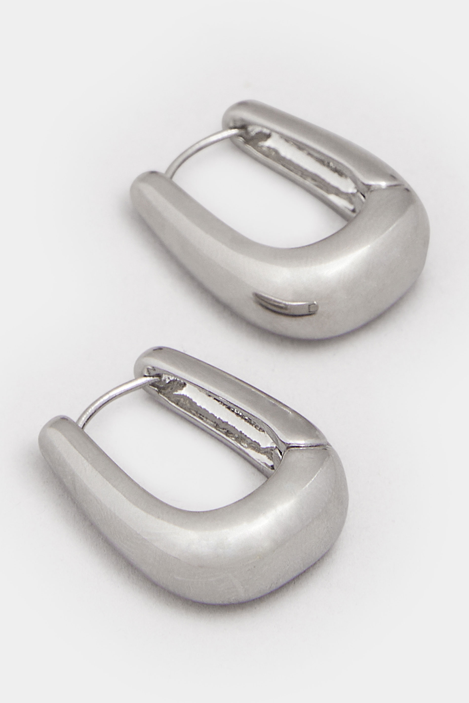 Silver Tone Square Hoop Earrings | Yours Clothing 2