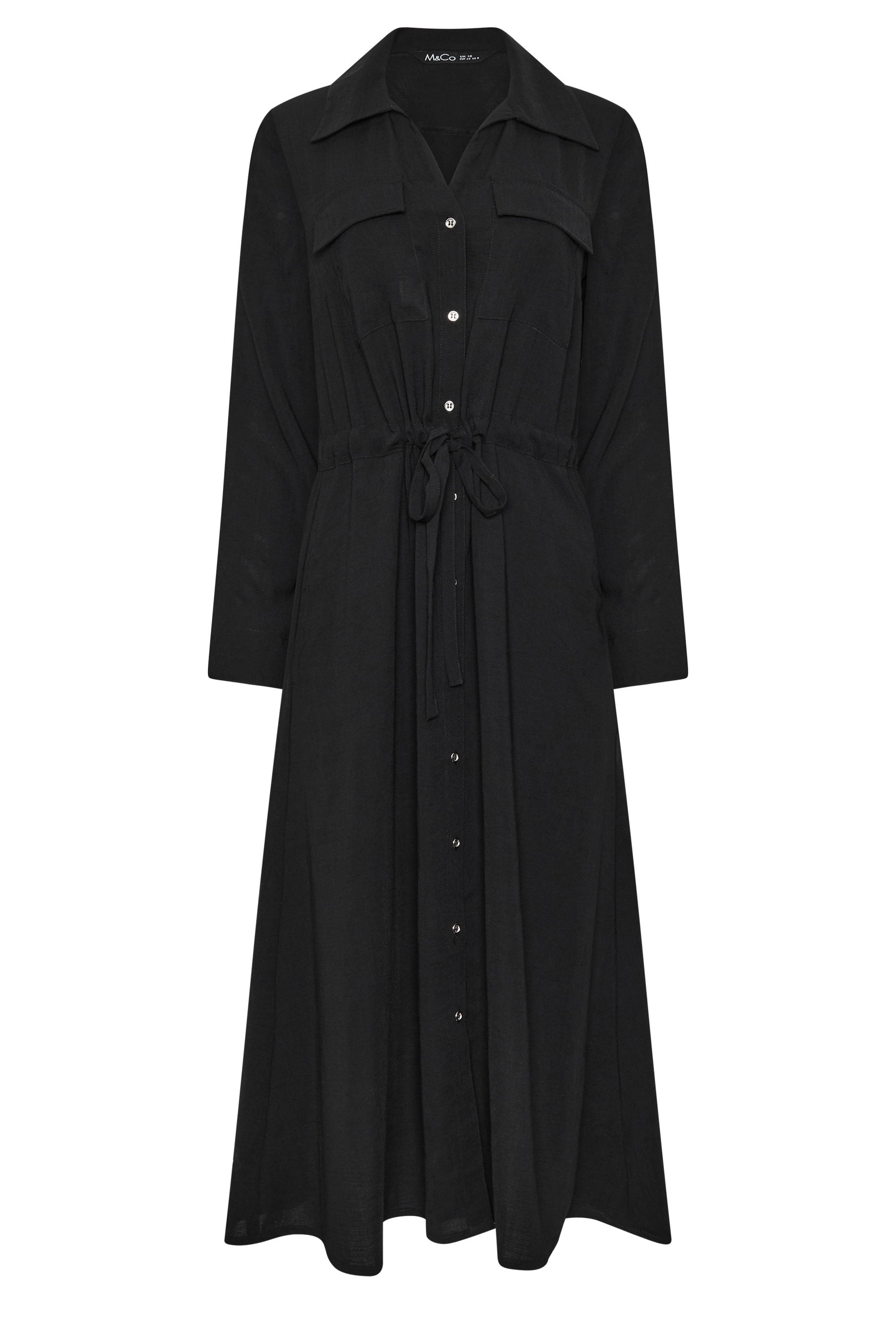 M&Co Black Long Sleeve Utility Shirt Dress | M&Co 1