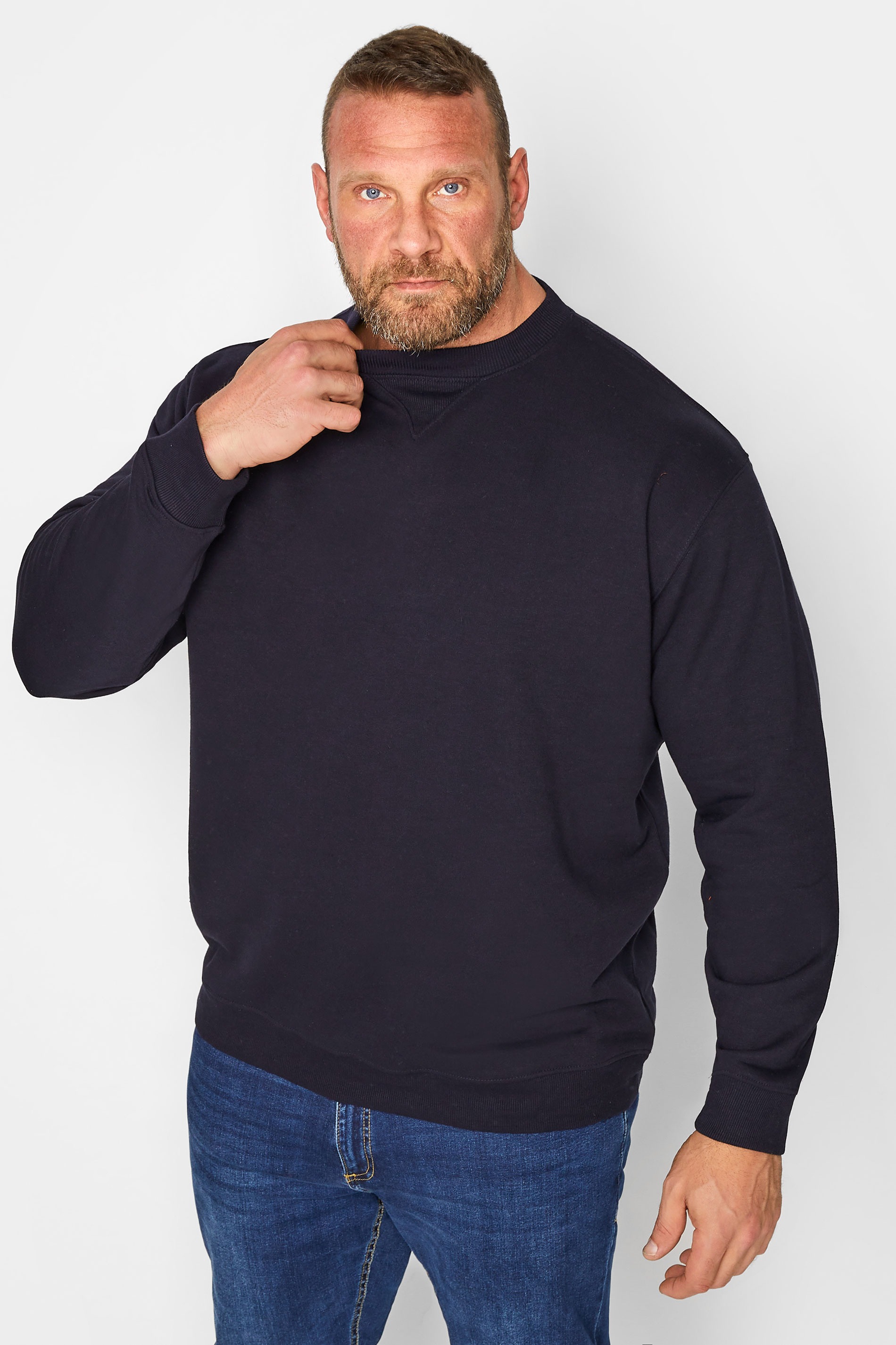 D555 Big & Tall Navy Blue Rockford Sweatshirt | BadRhino 3