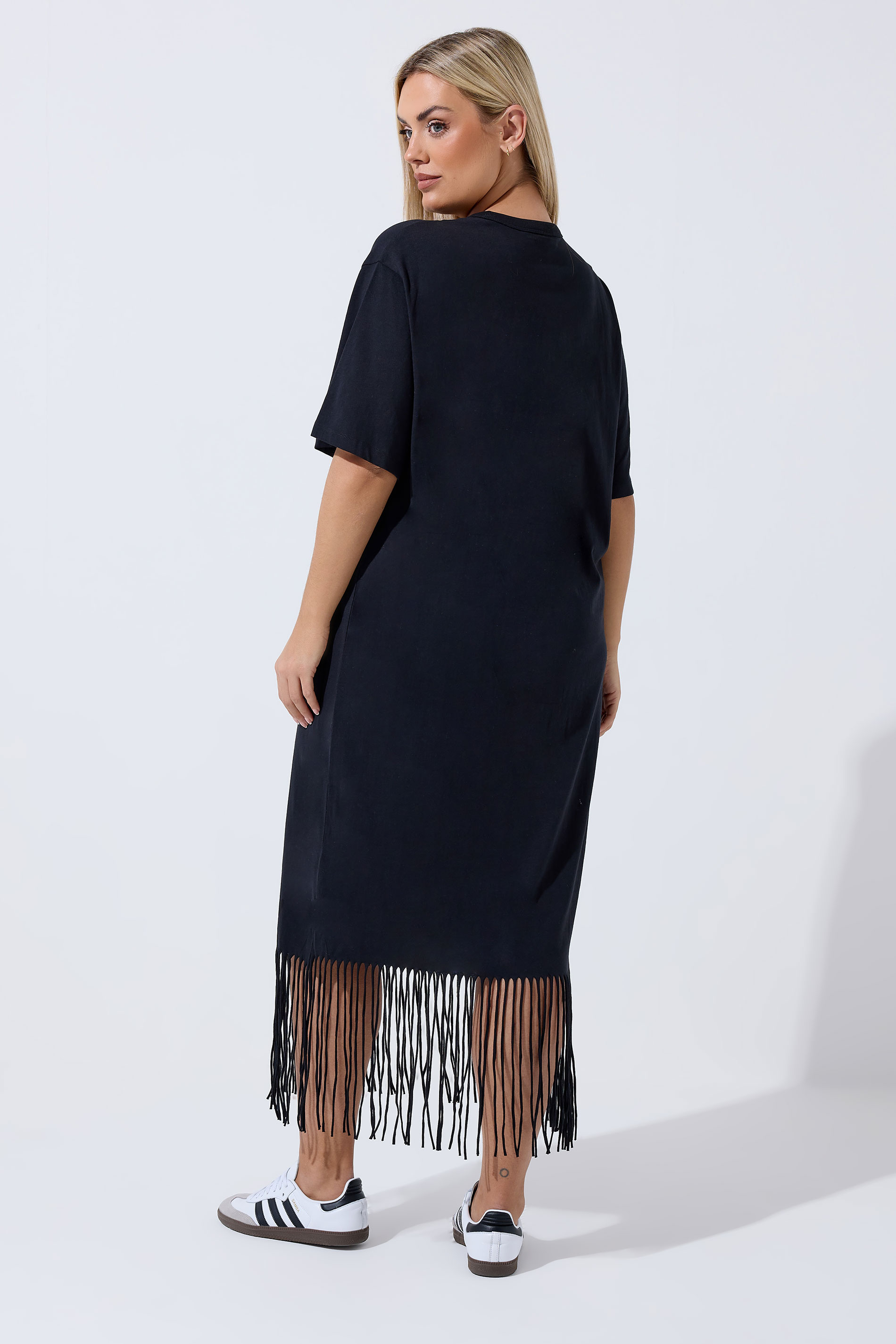 LIMITED COLLECTION Plus Size Black Tassel Beach Dress | Yours Clothing 2