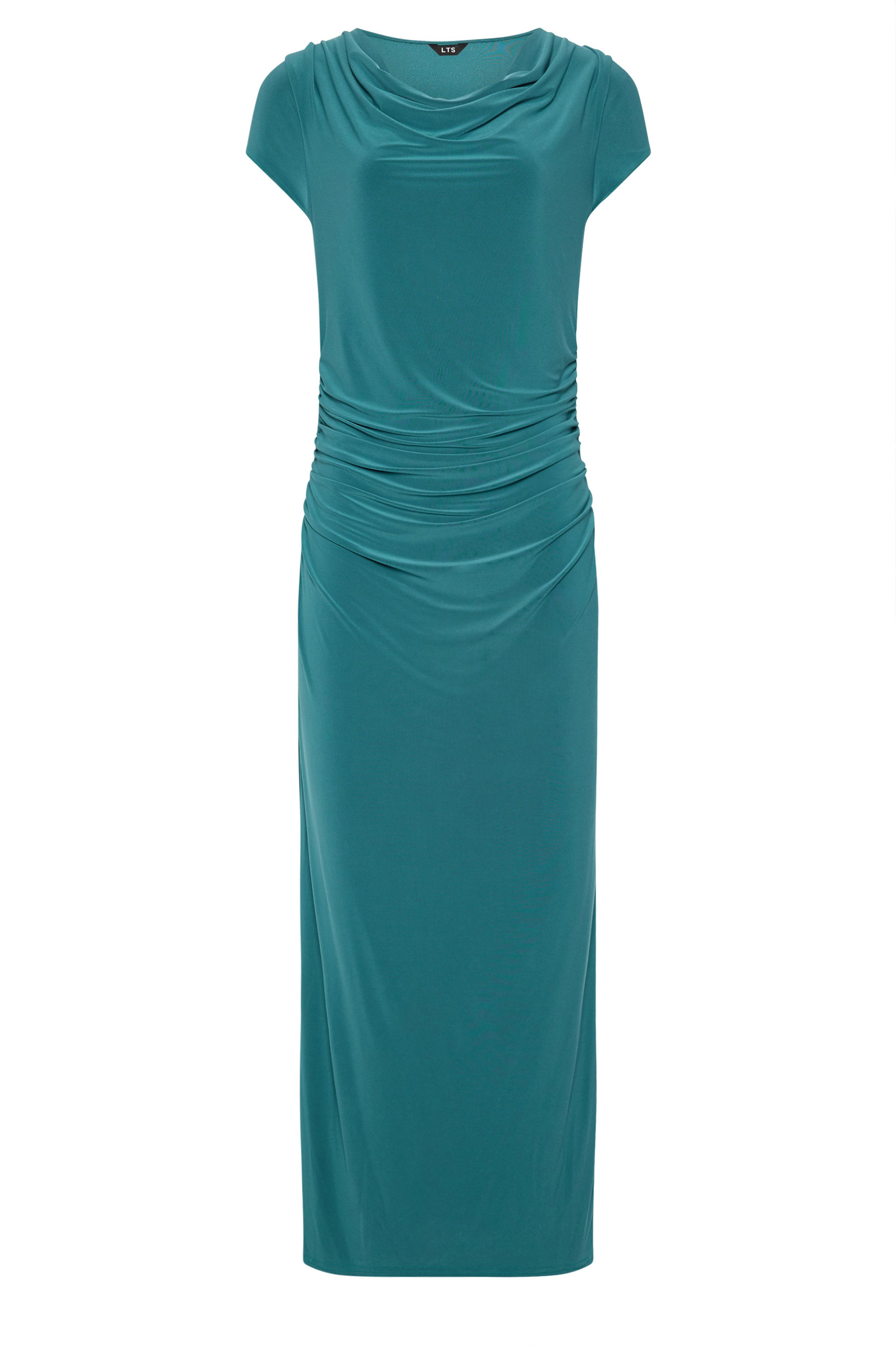 LTS Tall Women's Teal Blue Cowl Neck Maxi Dress | Long Tall Sally 4