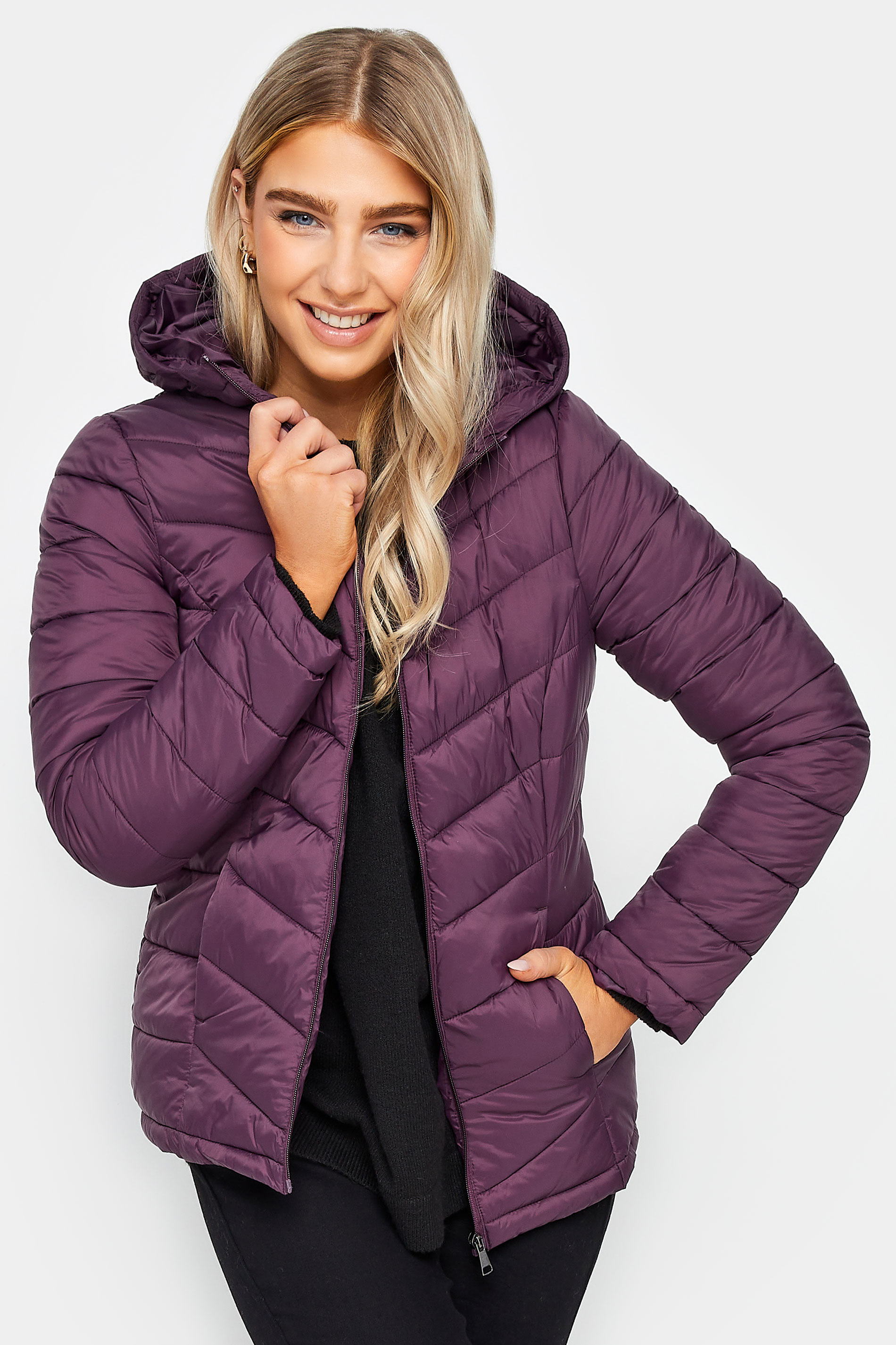 M&Co Purple Quilted Puffer Jacket | M&Co 1