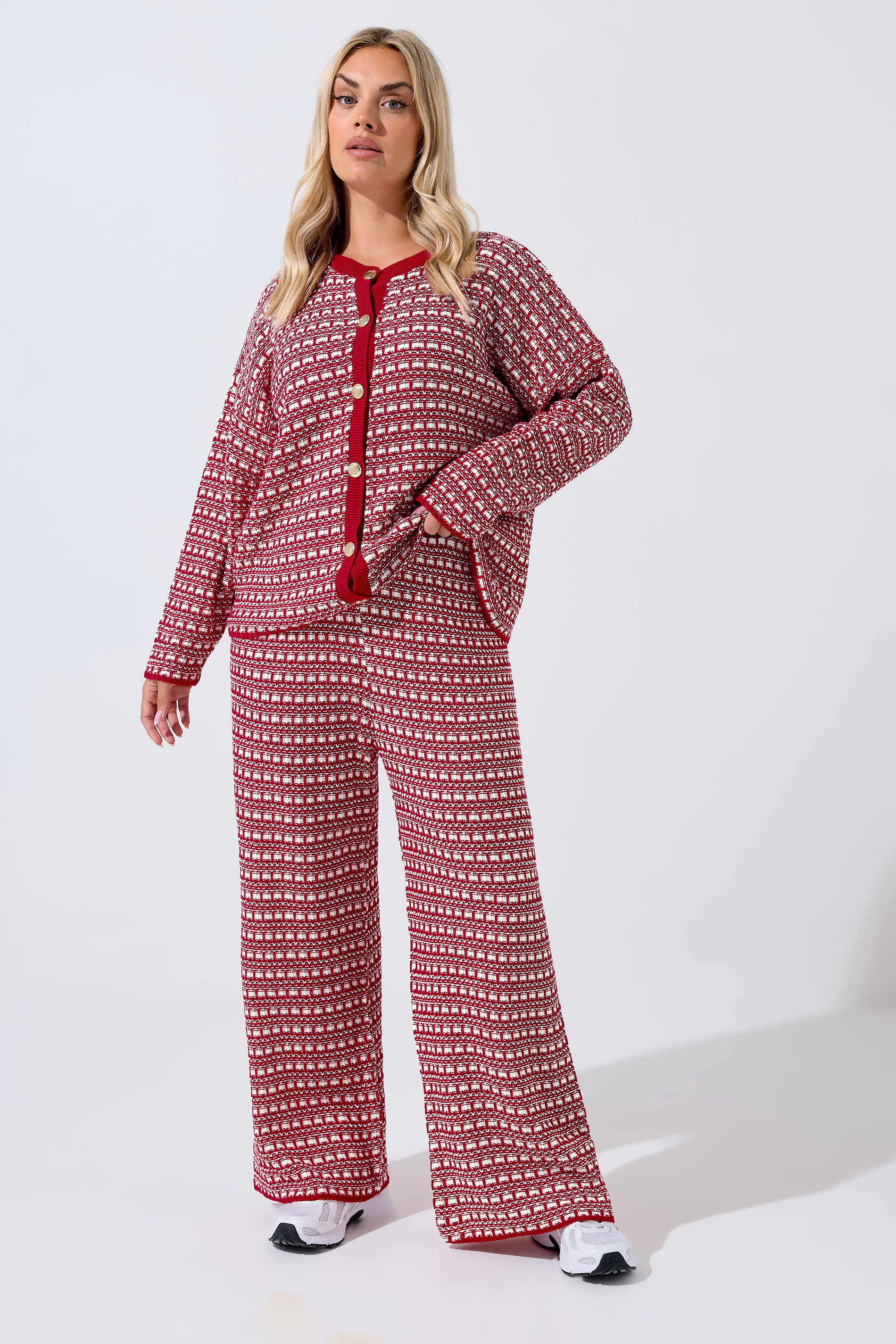 LIMITED COLLECTION Plus Size Red Boucle Cardigan | Yours Clothing 1