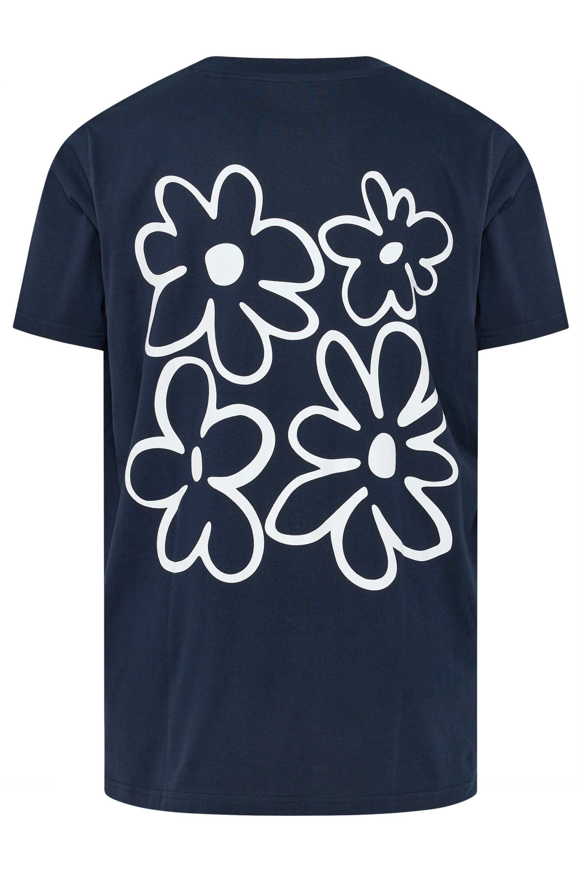 BadRhino Big & Tall Navy Blue Flower Graphic T-Shirt | BadRhino 9