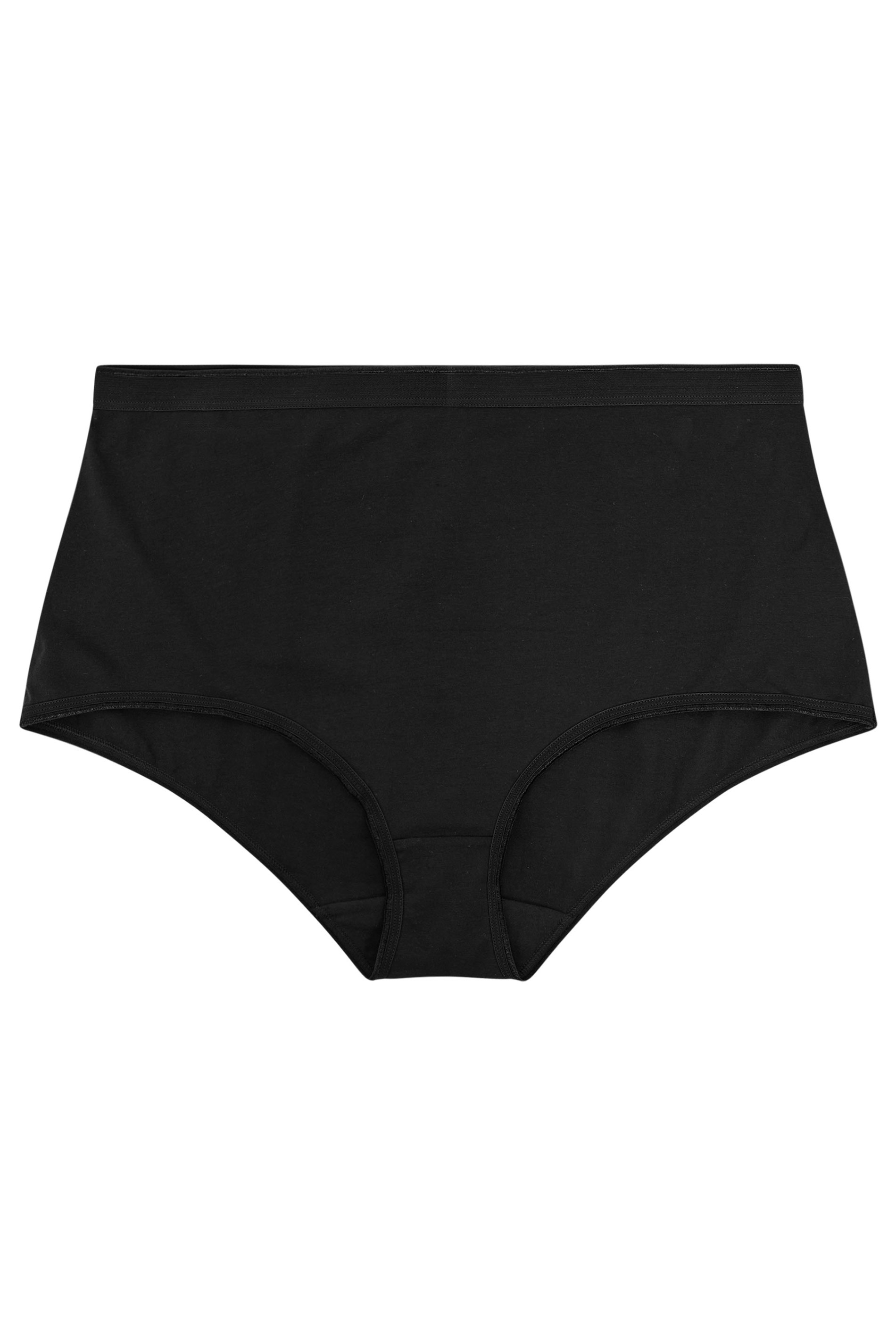 YOURS Plus Size 5 PACK Black Stretch Full Briefs | Yours Clothing  5