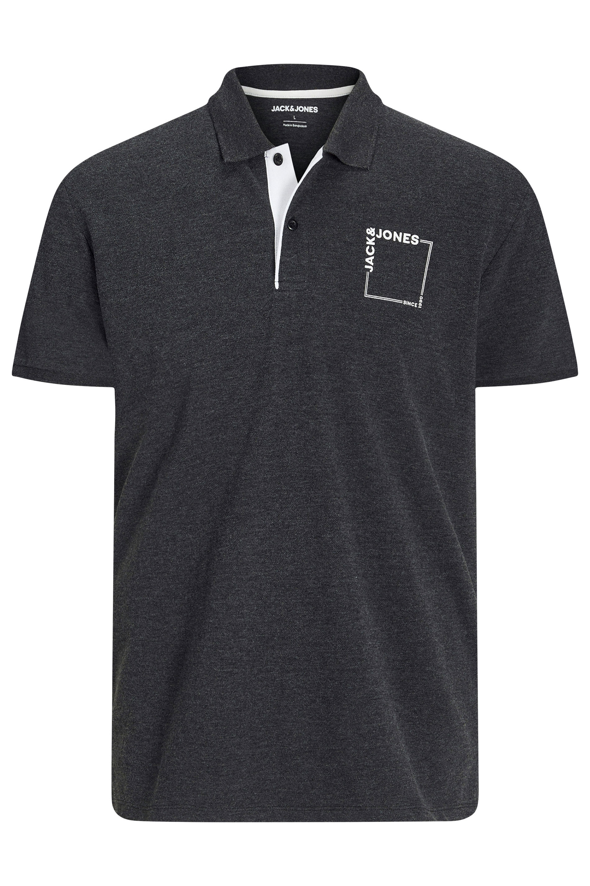 JACK & JONES Big & Tall Black Polo Shirt | BadRhino 2